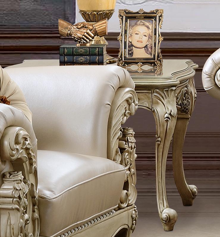

    
Plantation Cove White Leather Armchair Traditional Homey Design HD-32
