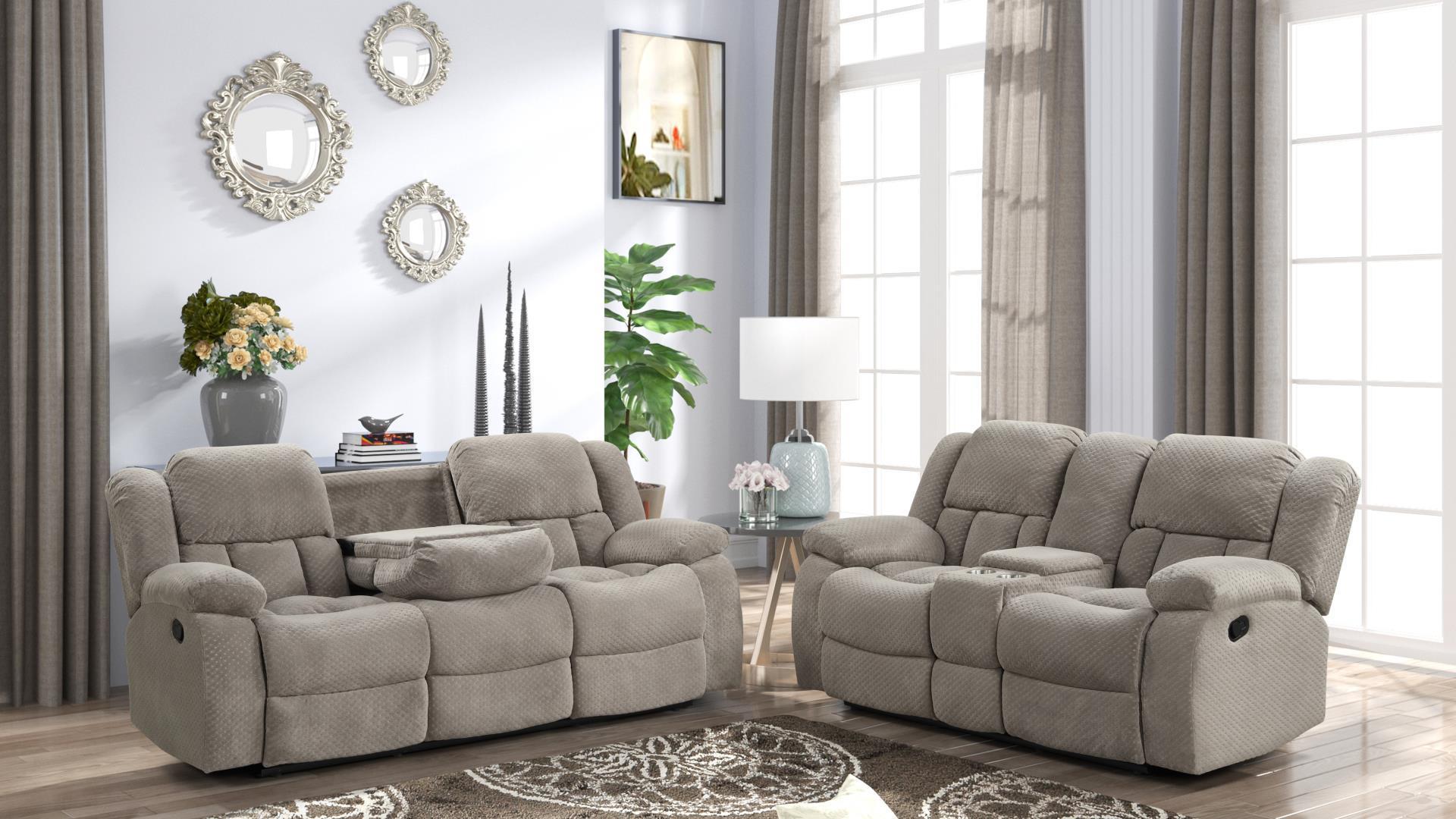

    
Ice Gray Chenille Manual Recliner Sofa Set 2Pcs ARMADA Galaxy Home Contemporary
