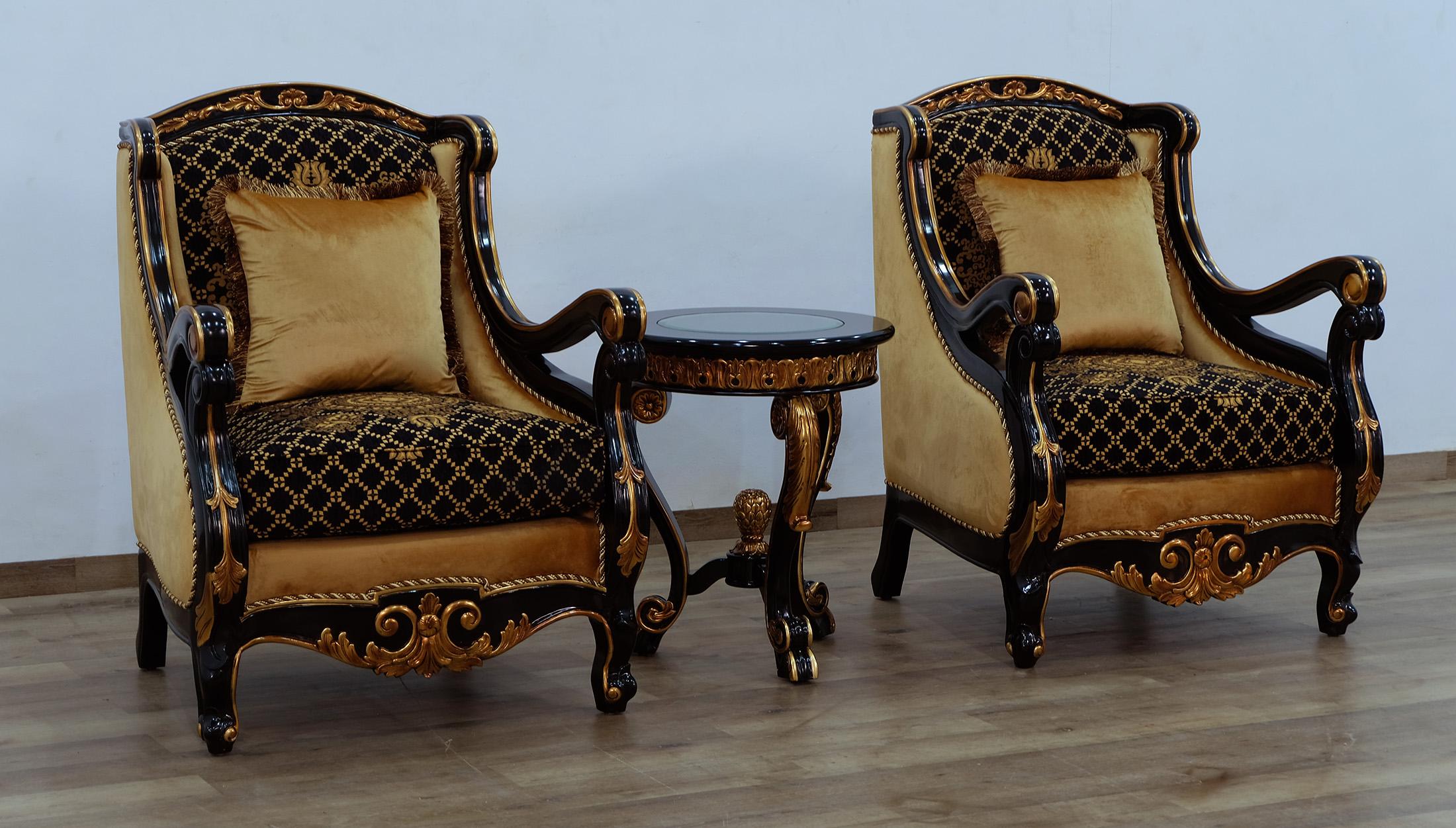 

    
41024-C Imperial Luxury Black & Dark Gold RAFFAELLO Arm Chair EUROPEAN FURNITURE Classic

