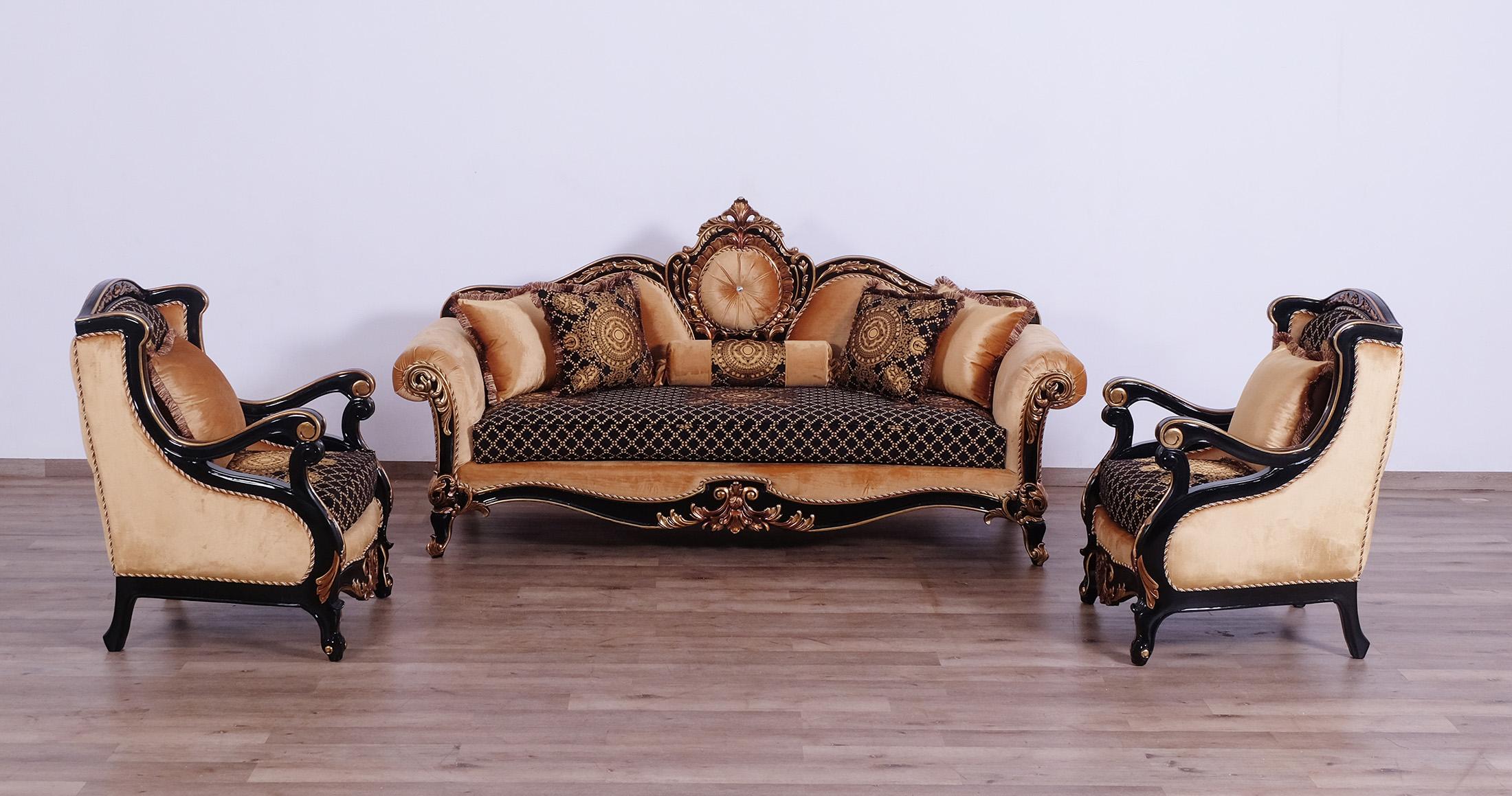 

    
 Order  Imperial Luxury Black & Dark Gold RAFFAELLO Arm Chair EUROPEAN FURNITURE Classic
