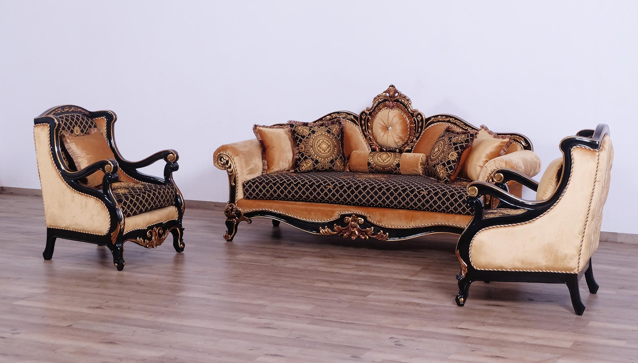 

    
 Shop  Imperial Luxury Black & Dark Gold RAFFAELLO Arm Chair EUROPEAN FURNITURE Classic
