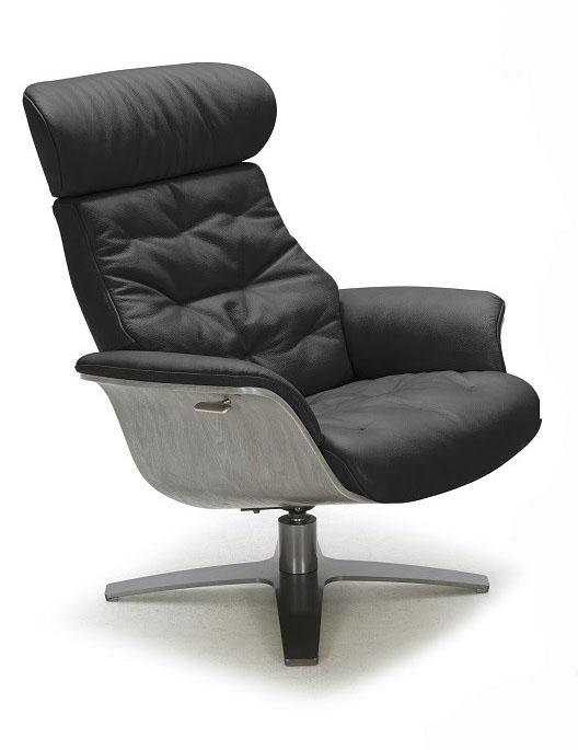 

    
Premium Black Italian Leather Lounge Chair Contemporary J&M Karma
