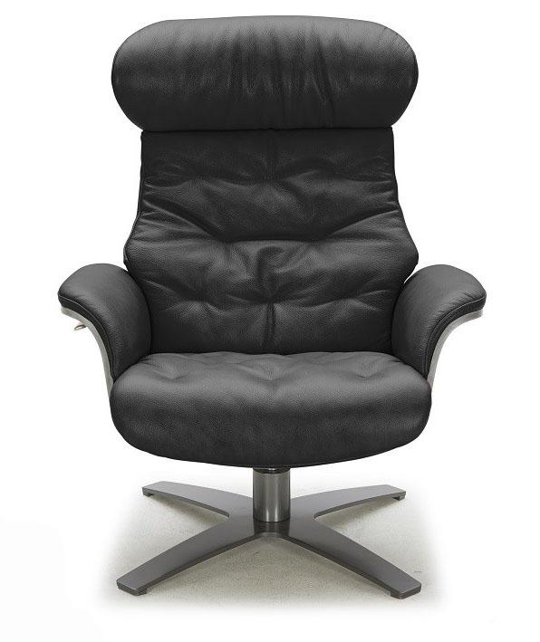 Contemporary Lounge Chair Karma SKU1804813 in Black Leather