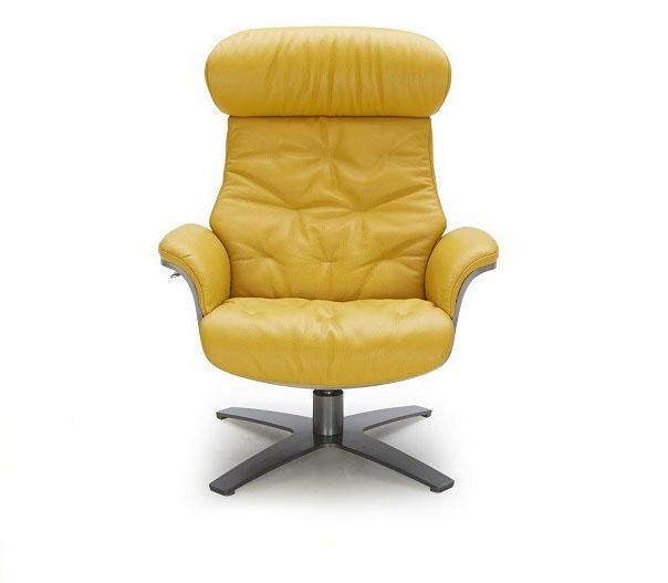 Contemporary Lounge Chair Karma SKU1804811 in Yellow Leather