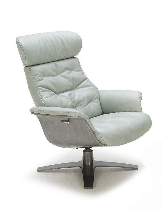 

    
Premium Mint Green Italian Leather Lounge Chair W/Ottoman 2Pcs Contemporary J&M Karma
