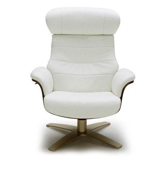 Contemporary Lounge Chair Karma SKU1804811 in White Leather
