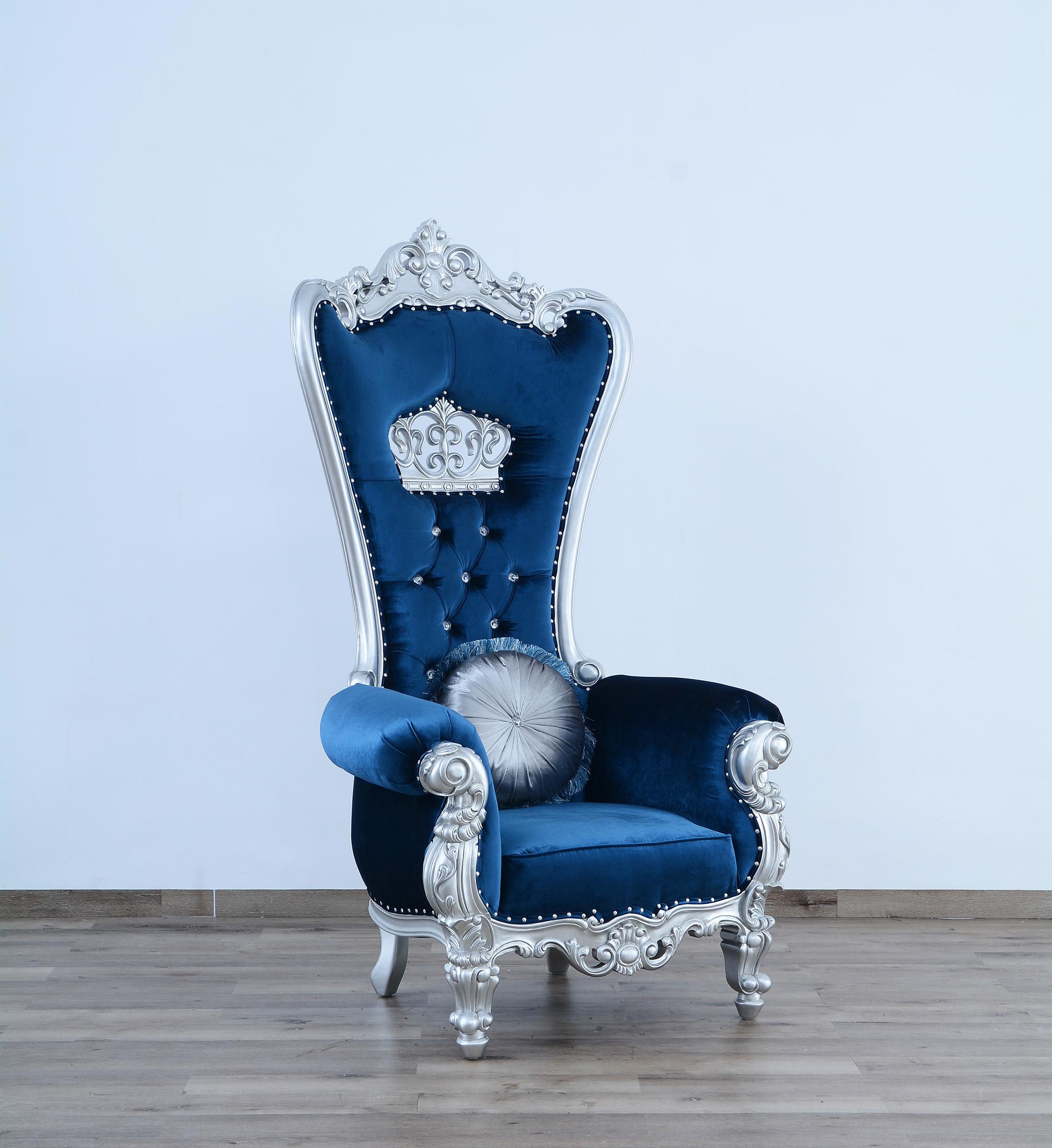 

    
35096-Set-2 Luxury Blue Velvet High Back Chair Set 2 Pcs QUEEN ELIZABETH EUROPEAN FURNITURE

