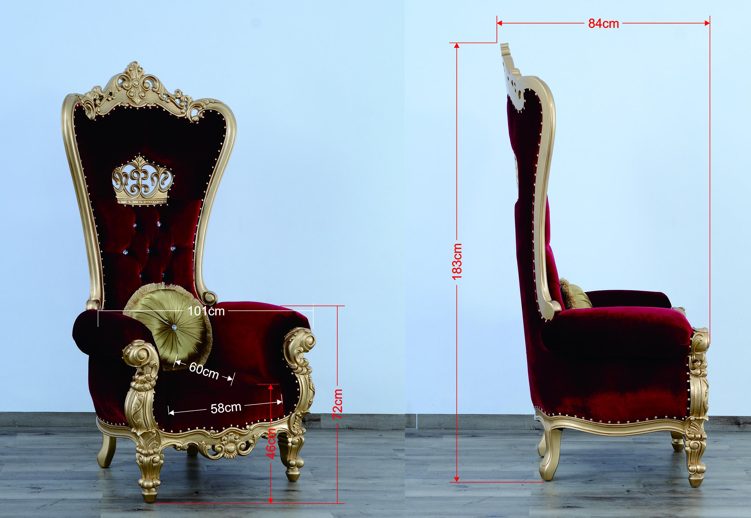 

        
EUROPEAN FURNITURE QUEEN ELIZABETH Arm Chair Set Red/Gold/Burgundy Fabric 663701292404
