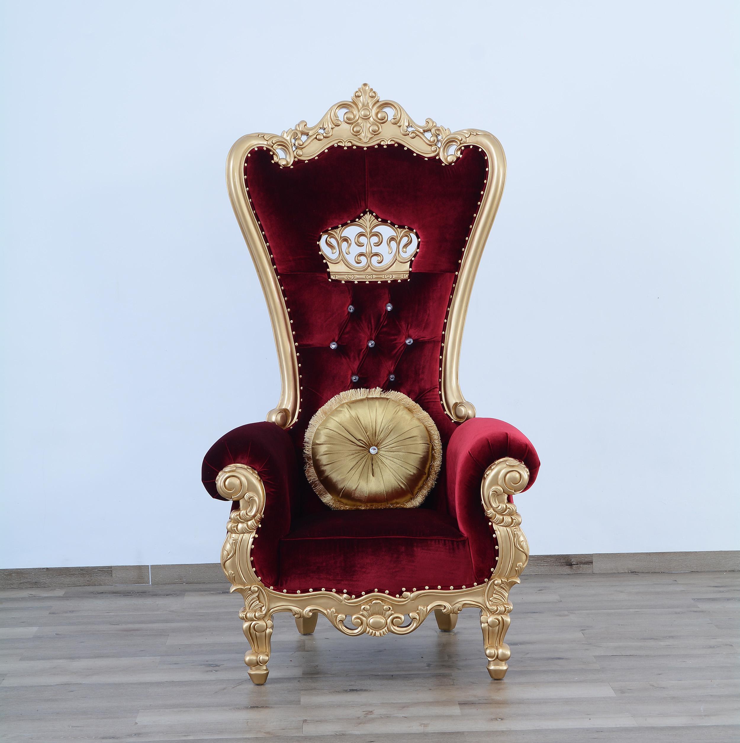 

    
 Order  Luxury Burgundy Velvet High Back Chair Set 2 Pcs QUEEN ELIZABETH EUROPEAN FURNITURE
