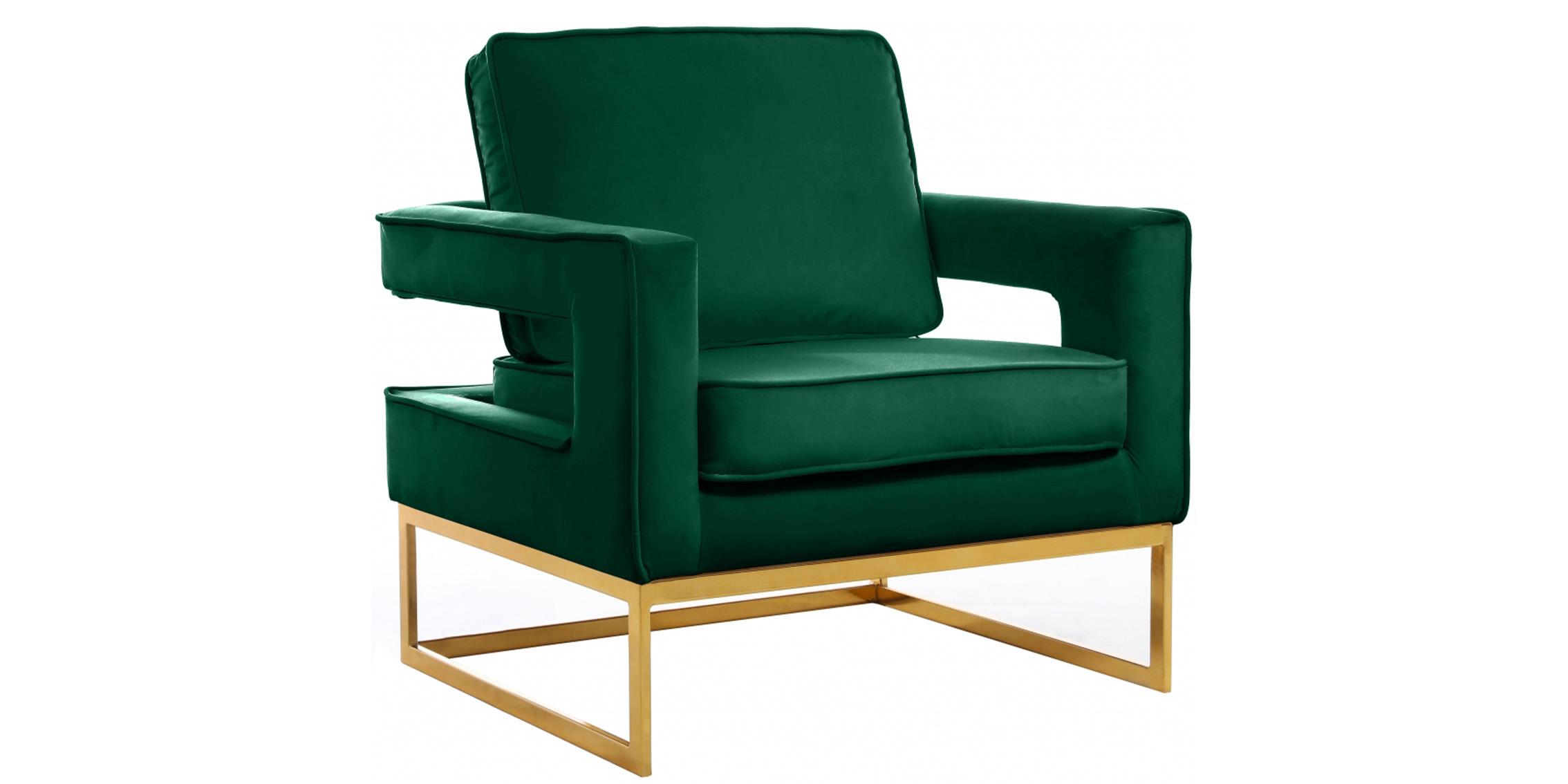 Contemporary Accent Chair Noah 511Green 511Green in Green Velvet