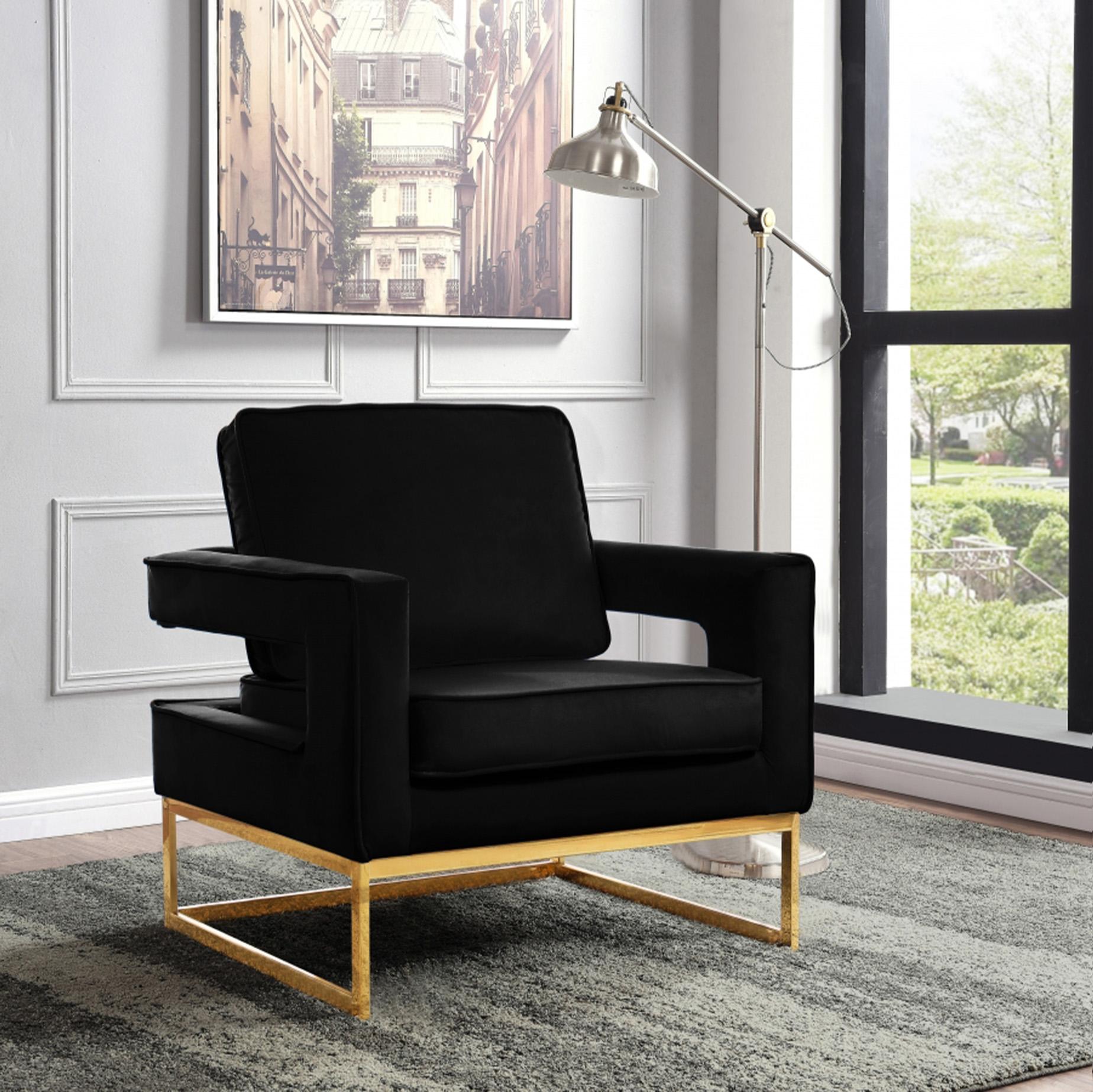 

        
Meridian Furniture Noah 511Black-Set Accent Chair Set Chrome/Gold/Black Velvet 00647899948398
