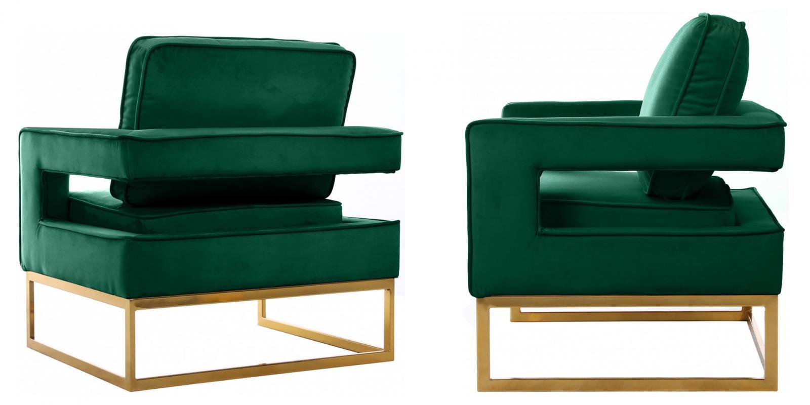 

    
Green Velvet Gold Steel Base Chair Set 2Pcs 511Green Meridian Contemporary
