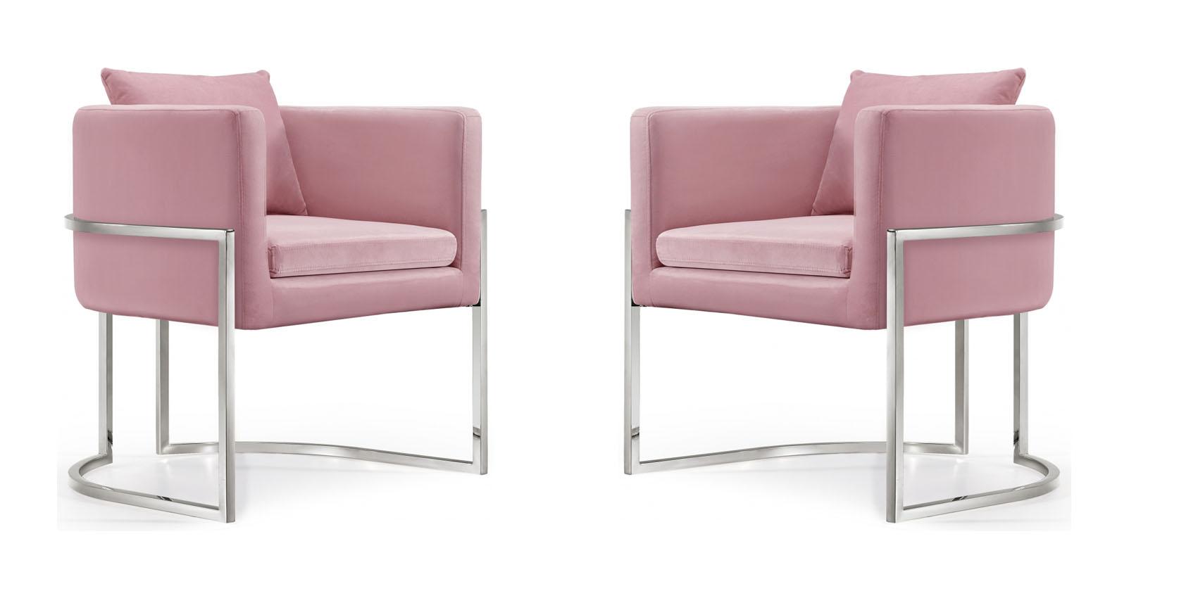 Contemporary, Modern Accent Chair Set Pippa 524Pink-Set-2 524Pink-Set-2 in Pink Velvet