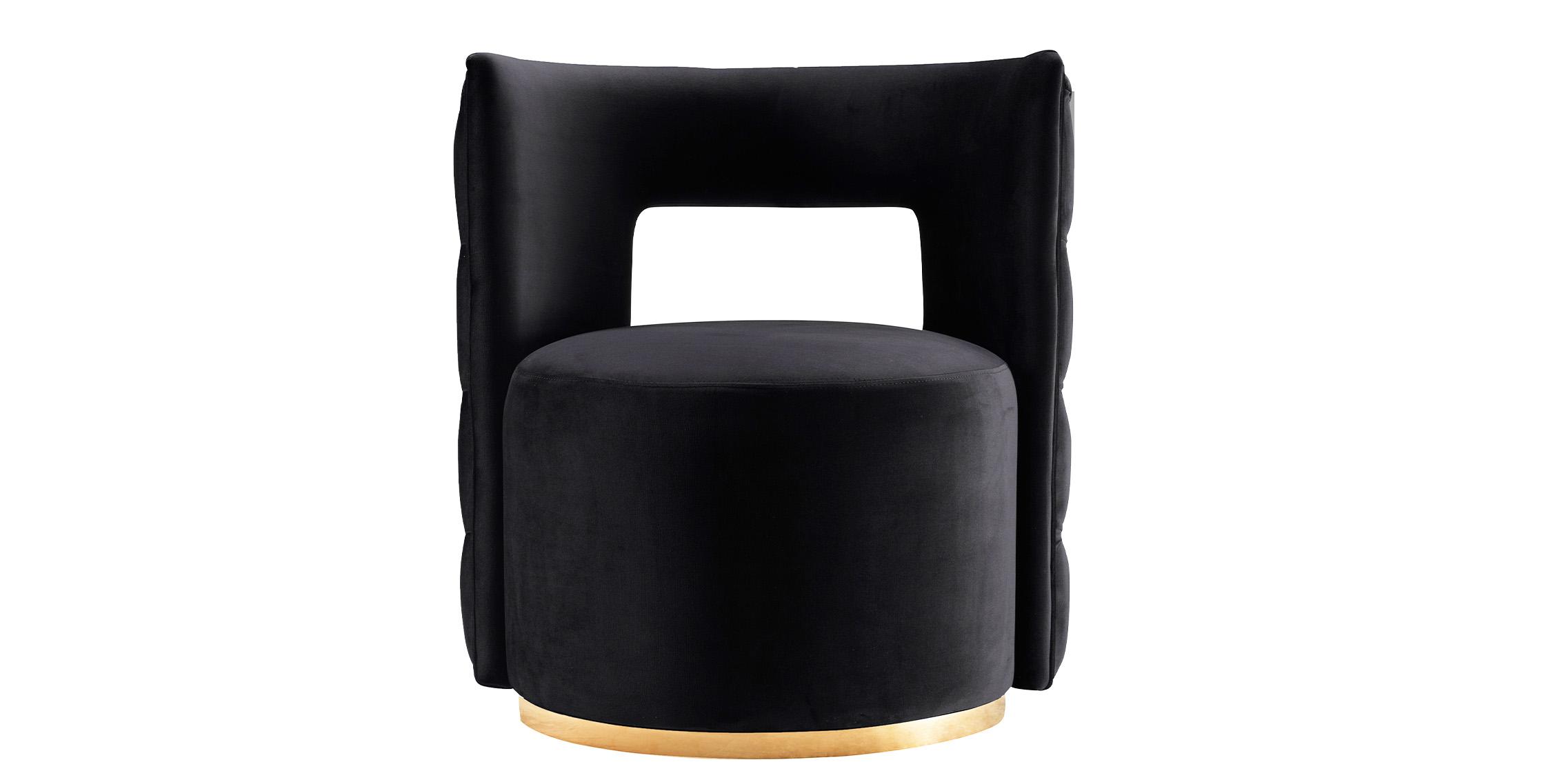 

        
Meridian Furniture THEO 594Black Accent Chair Gold/Black Velvet 704831401417
