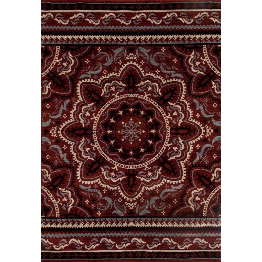Transitional Area Rug Merlo Fanciful OJAR00031823 in Red 