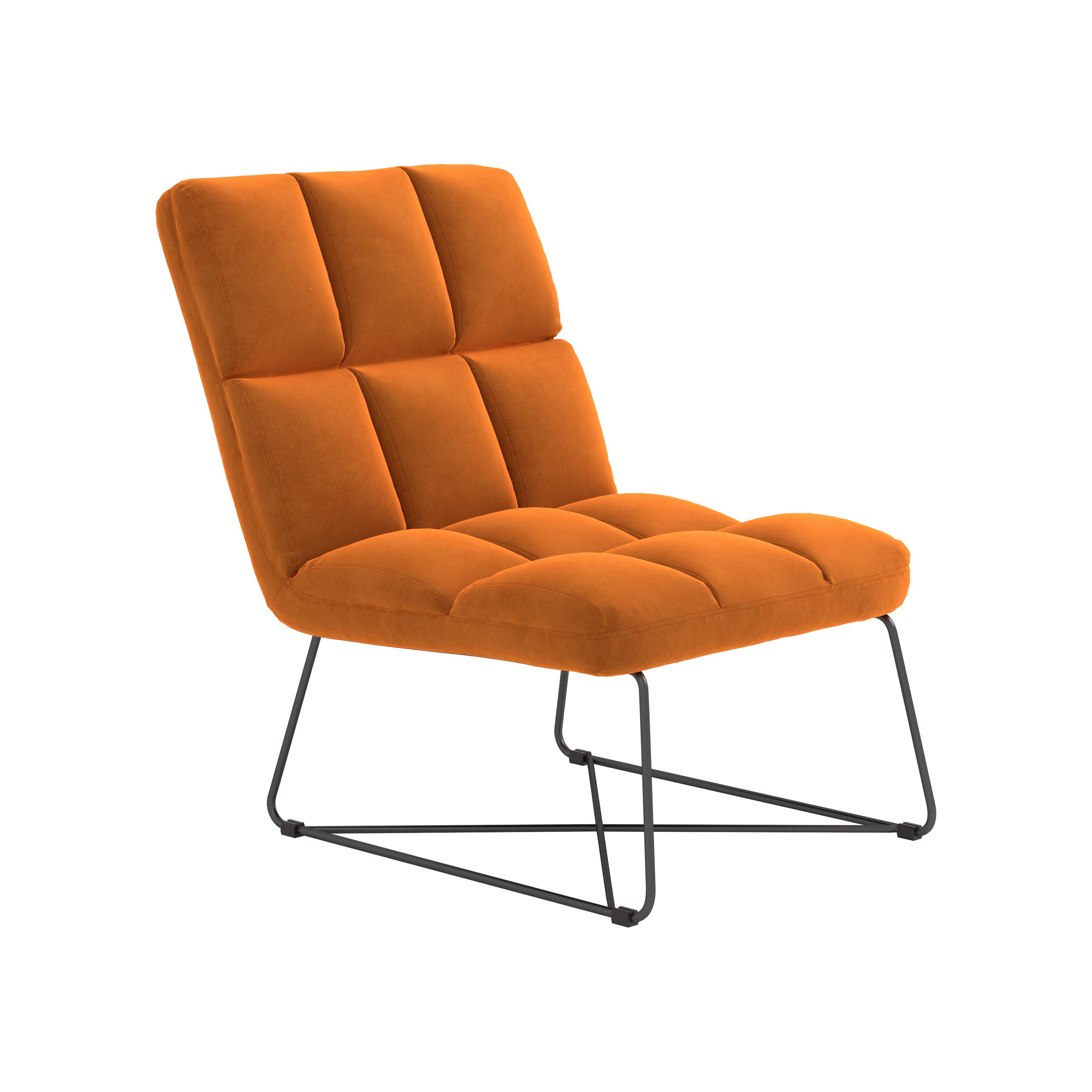 Modern Accent Chair 903836 903836 in Orange Velvet