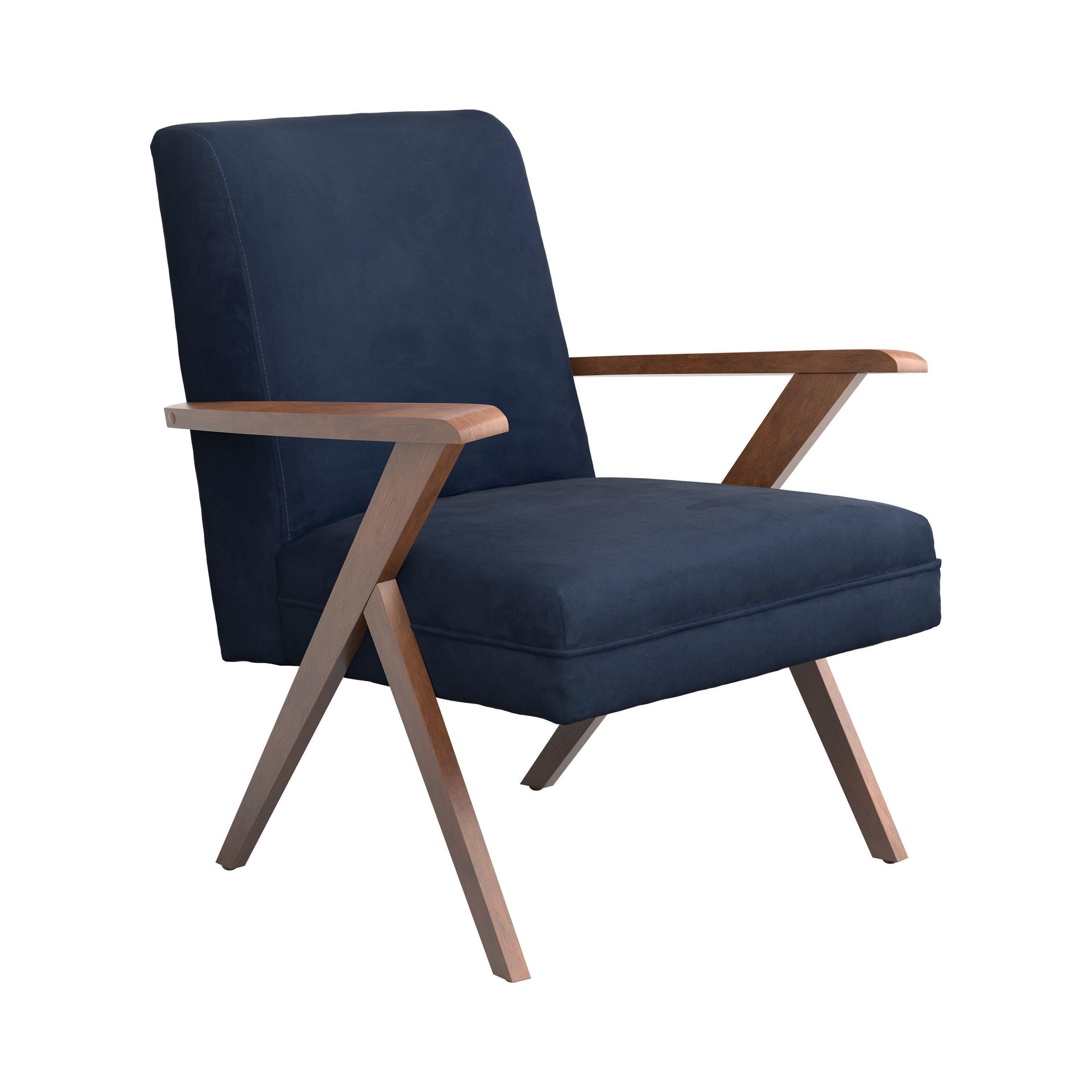Modern Accent Chair 905415 905415 in Blue Velvet