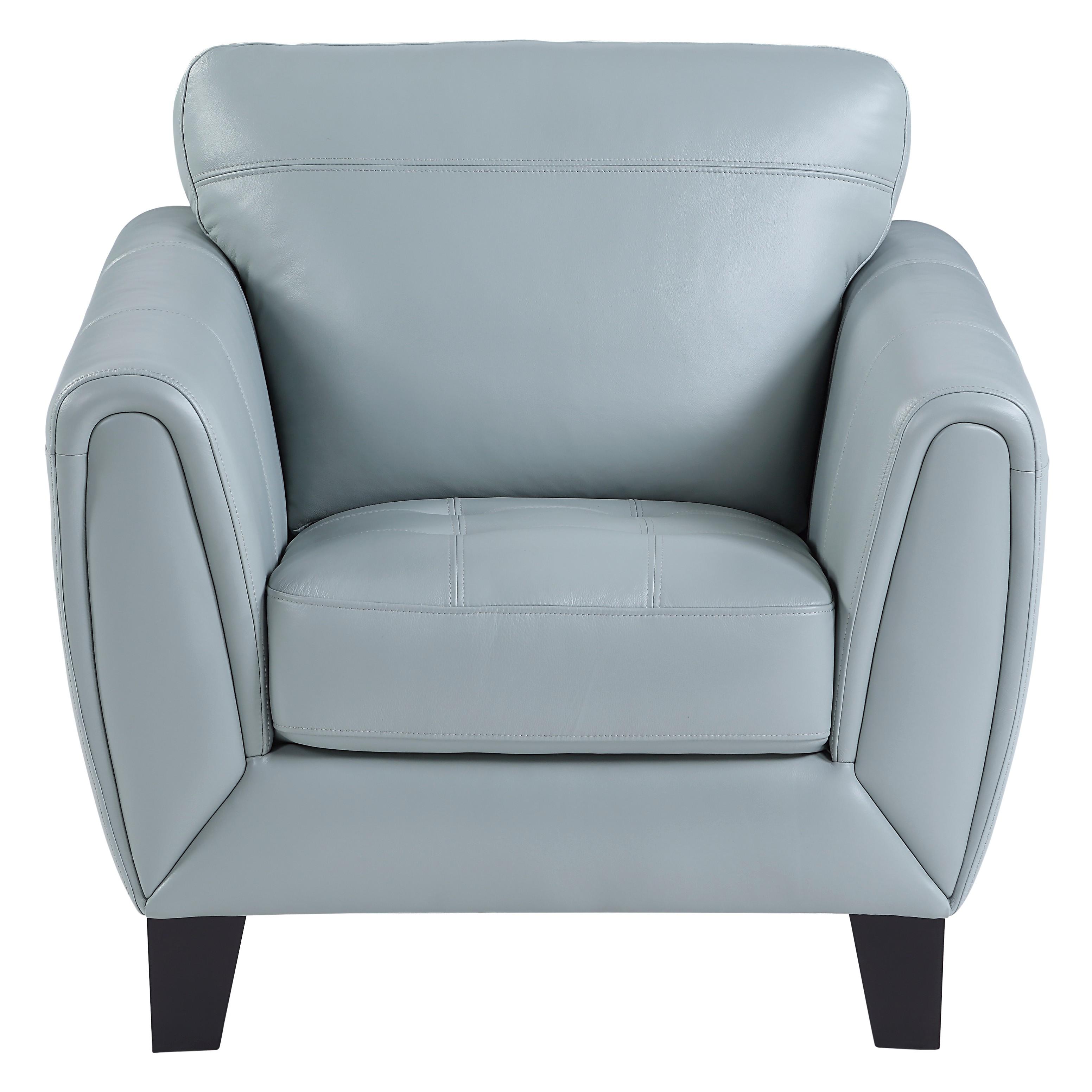 Modern Arm Chair 9460AQ-1 Spivey 9460AQ-1 in Aqua Leather