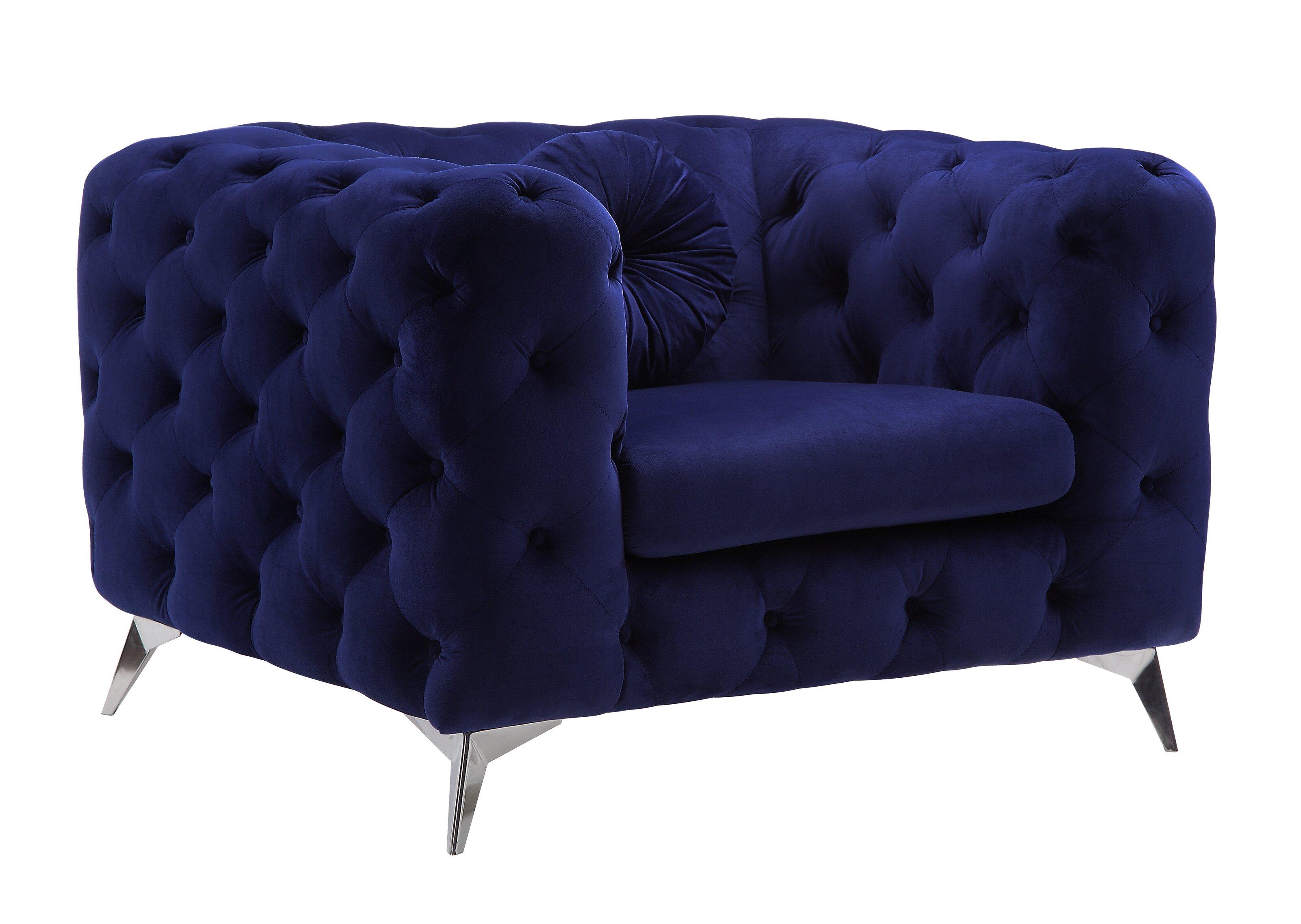 Modern Chair Atronia 54902 in Blue Fabric