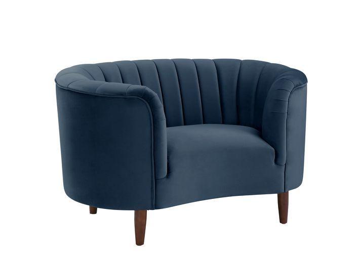 Modern Chair Millephri LV00171 in Blue Velvet