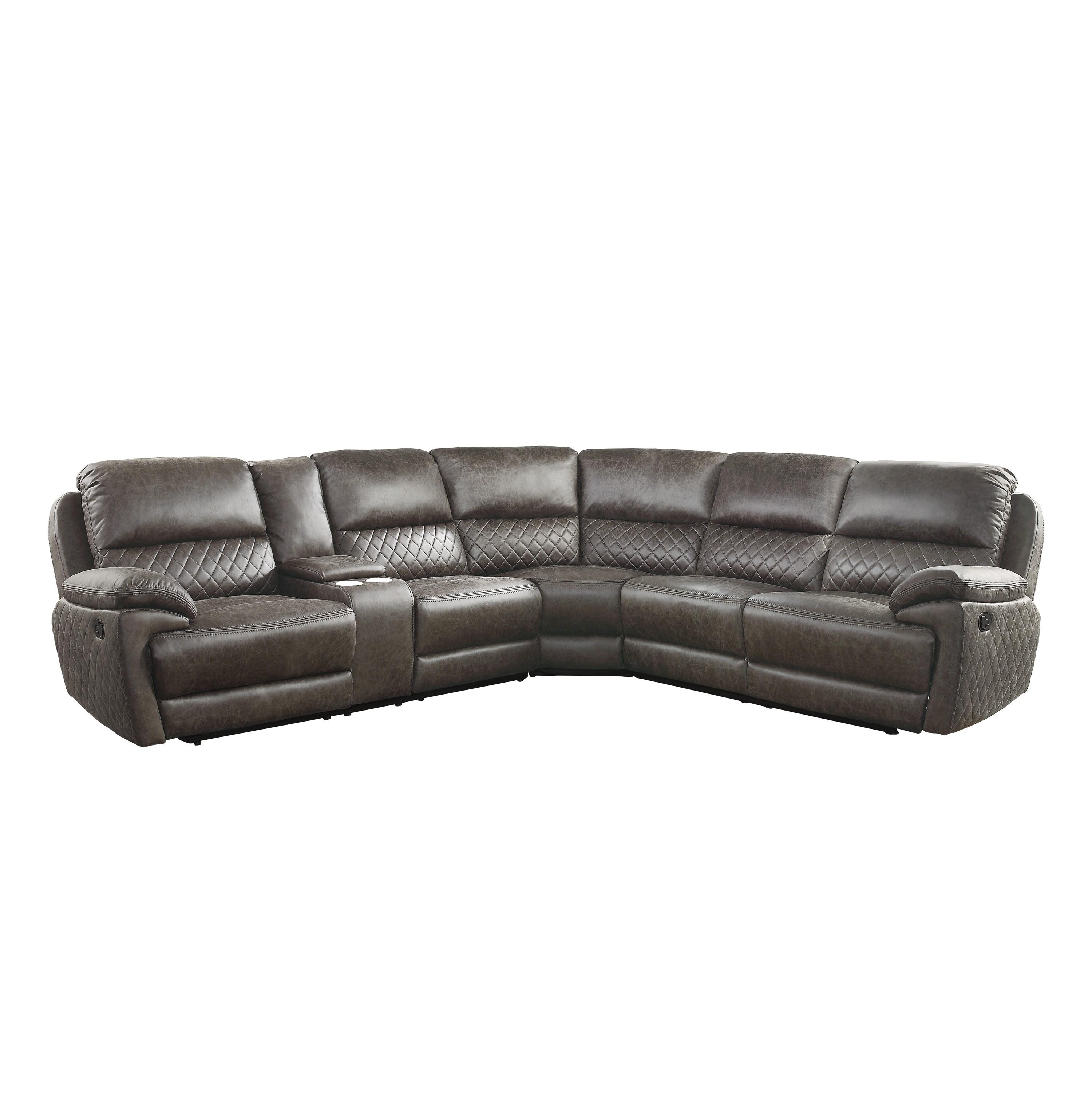 Modern Reclining Sectional 9510*SC Knoxville 9510*SC in Brown Microfiber