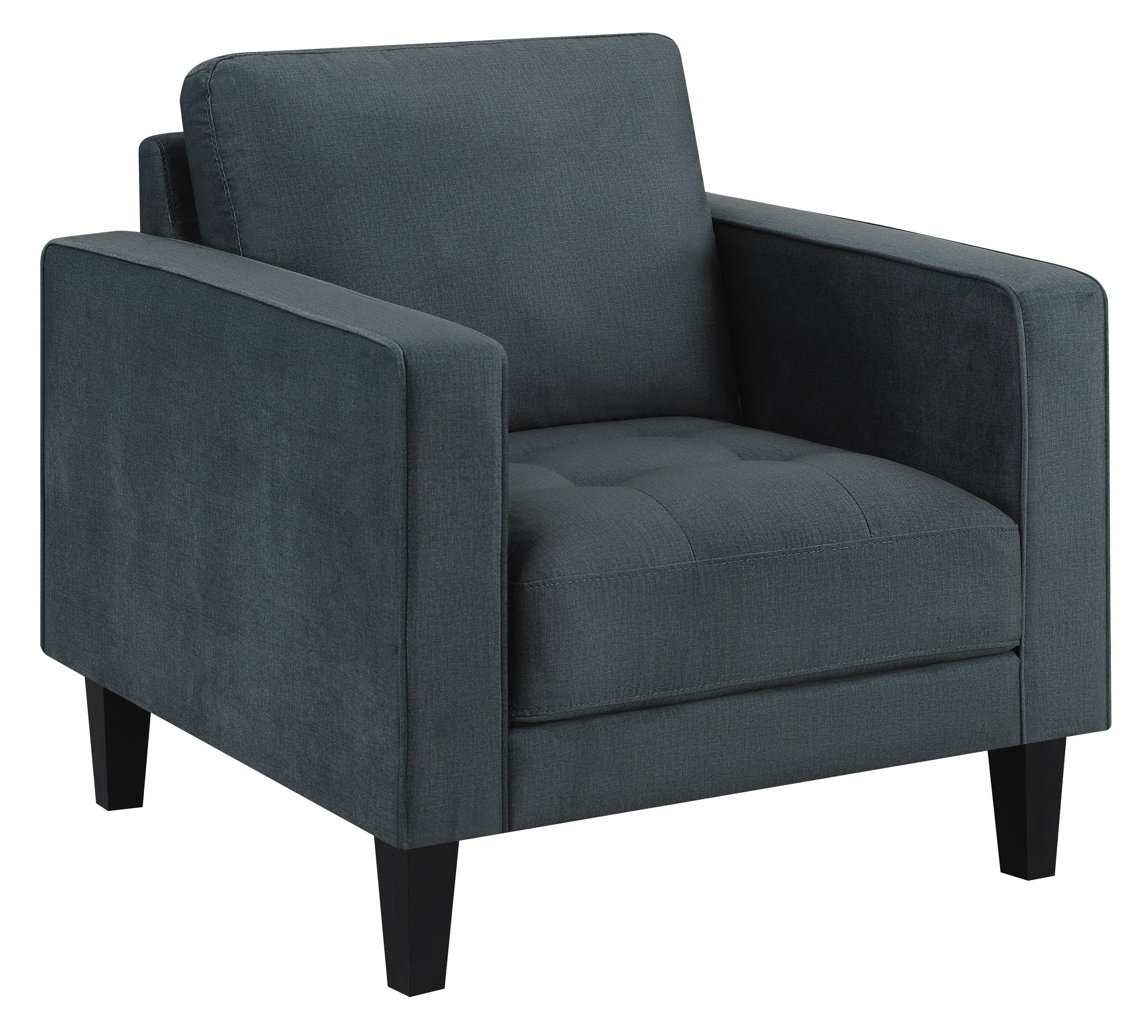 

    
Modern Dark Teal Velvet Arm Chair Coaster 509073 Gulfdale
