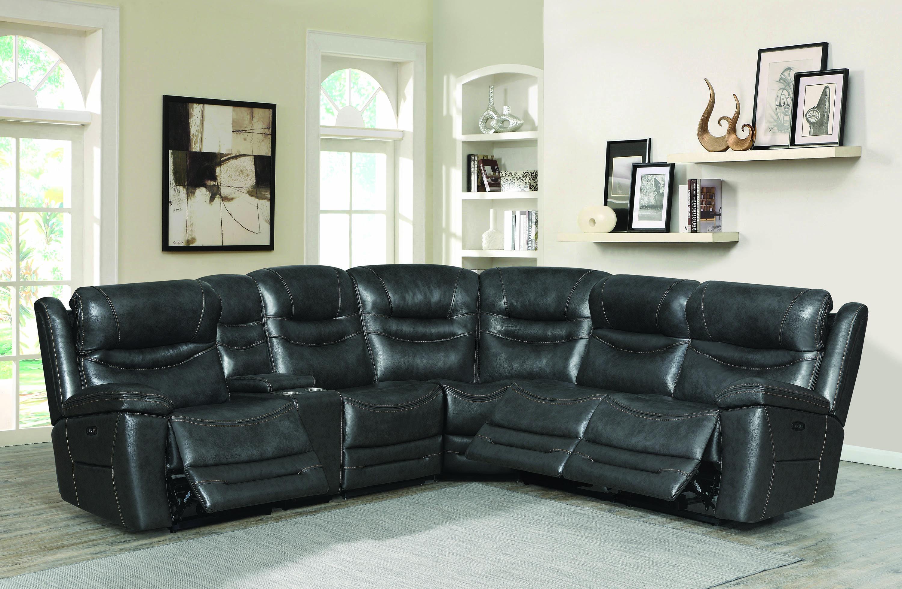 

        
021032458645Modern Gray Leather Upholstery 6pc power2 sectional Set 3 pcs Destin by Coaster

