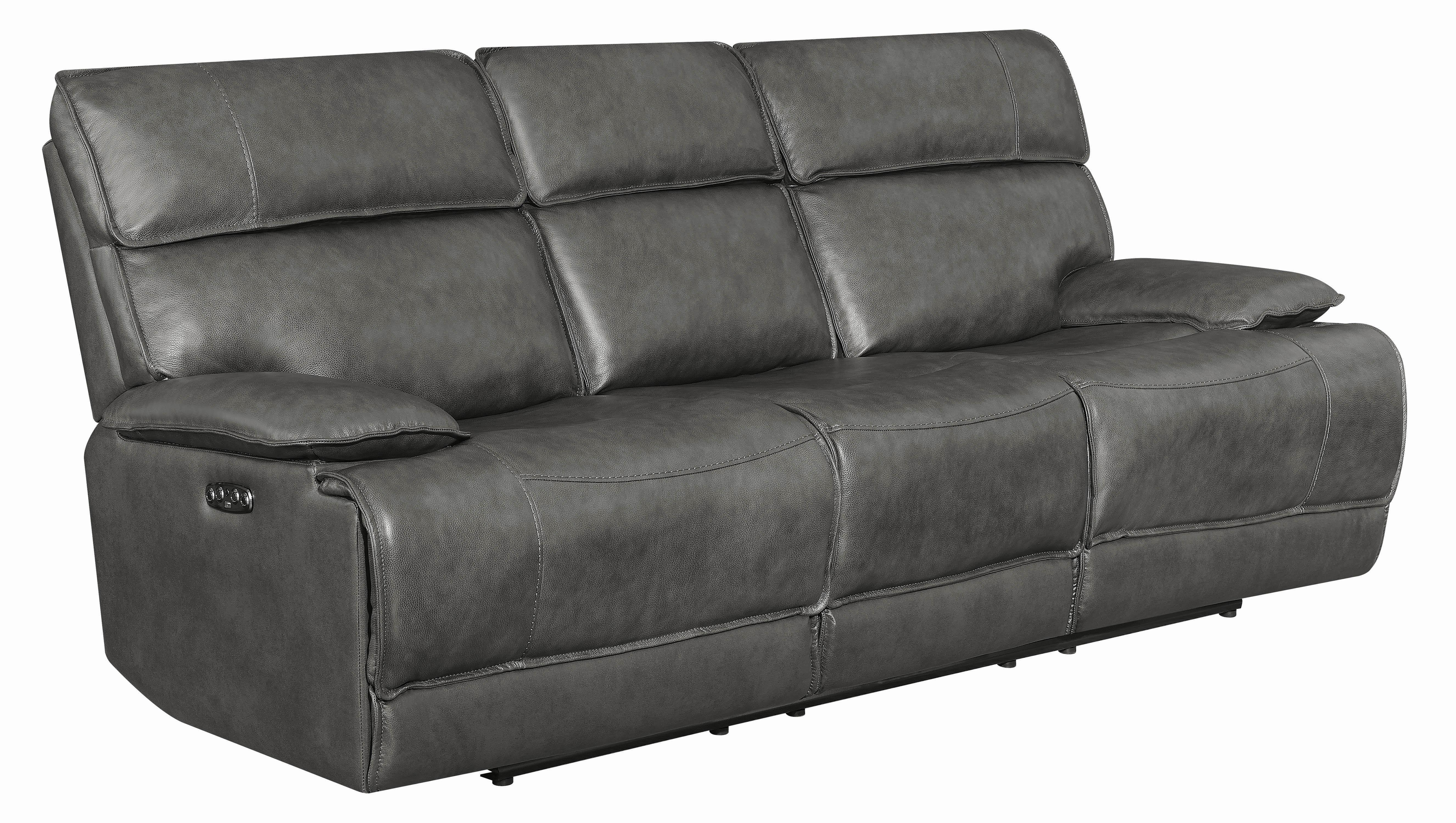 Modern Bt power2 sofa Stanford 650221PPB in Gray Leather