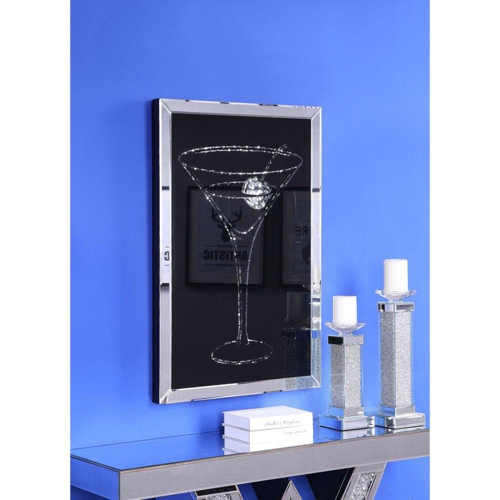 

    
Modern Mirrored & Faux Crystal Cocktail Wall Art by Acme Talisha 97627
