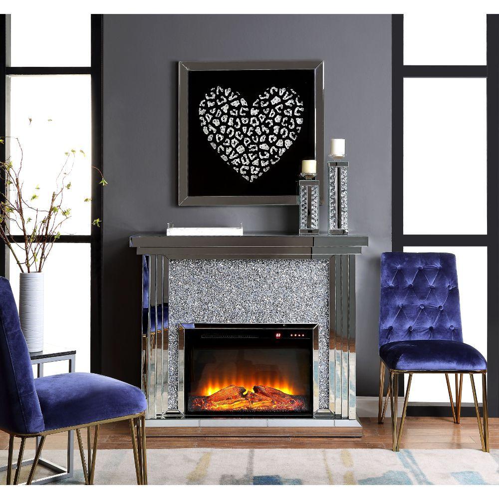 

    
Acme Furniture Noralie Fireplace Mirrored 90455
