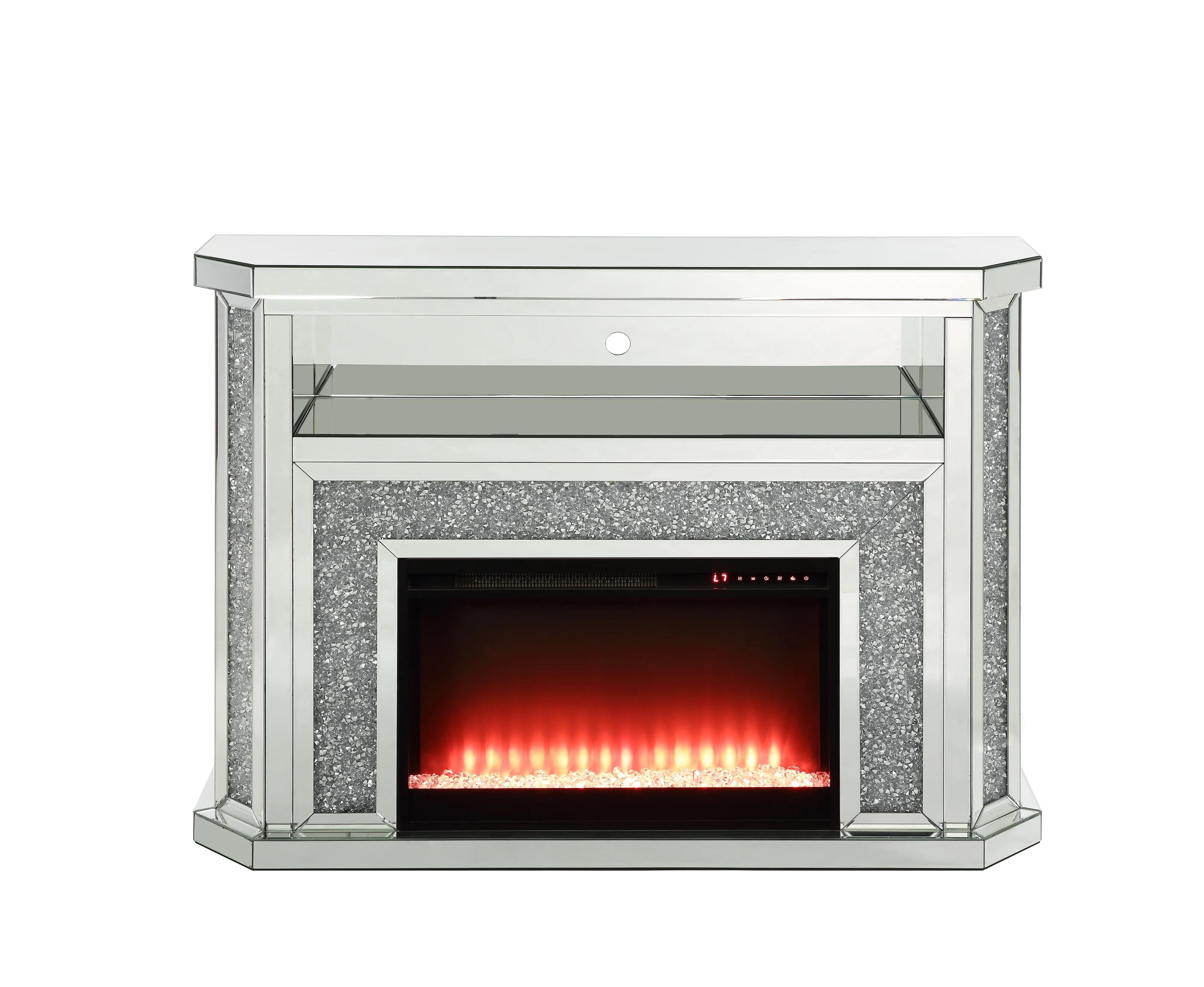 

    
 Shop  Modern Mirrored & Faux Diamonds Fireplace  by Acme Noralie AC00508
