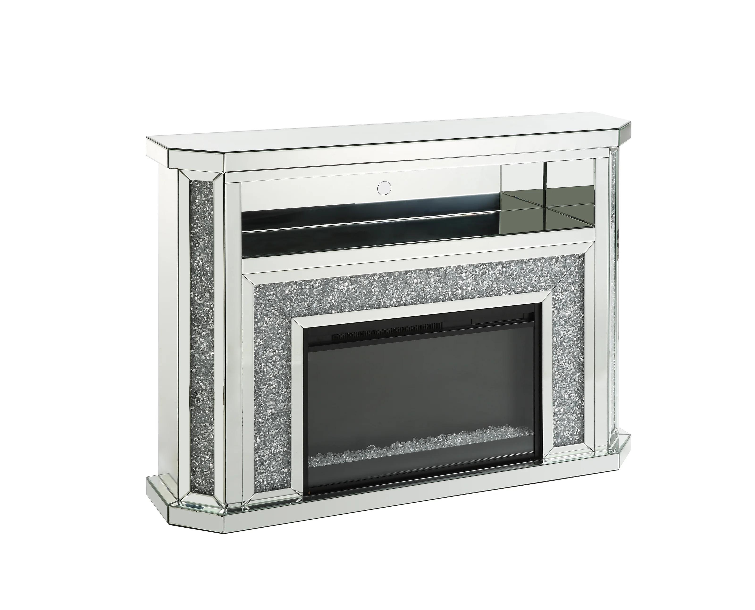 Modern Fireplace Noralie AC00508 in Mirrored 