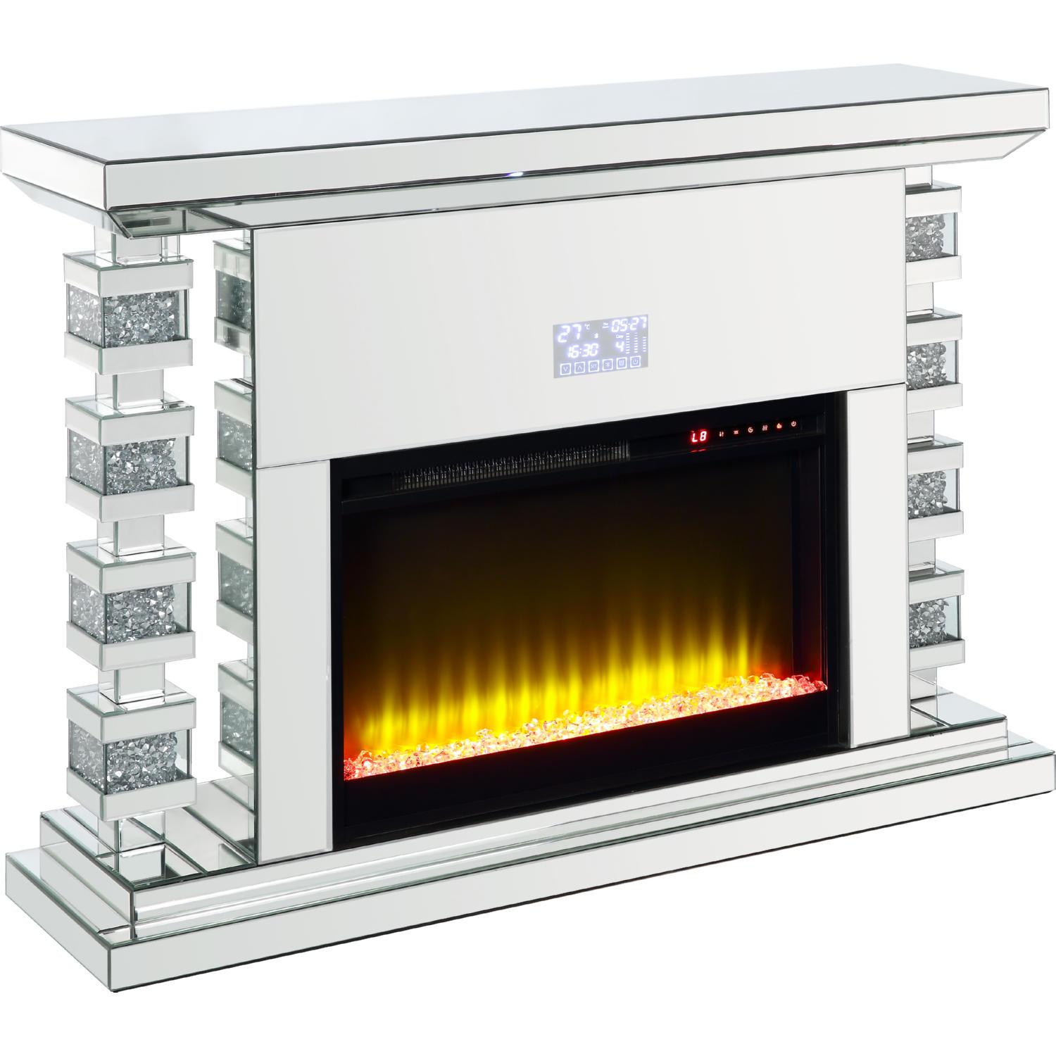 Modern Fireplace Noralie AC00509 in Mirrored 