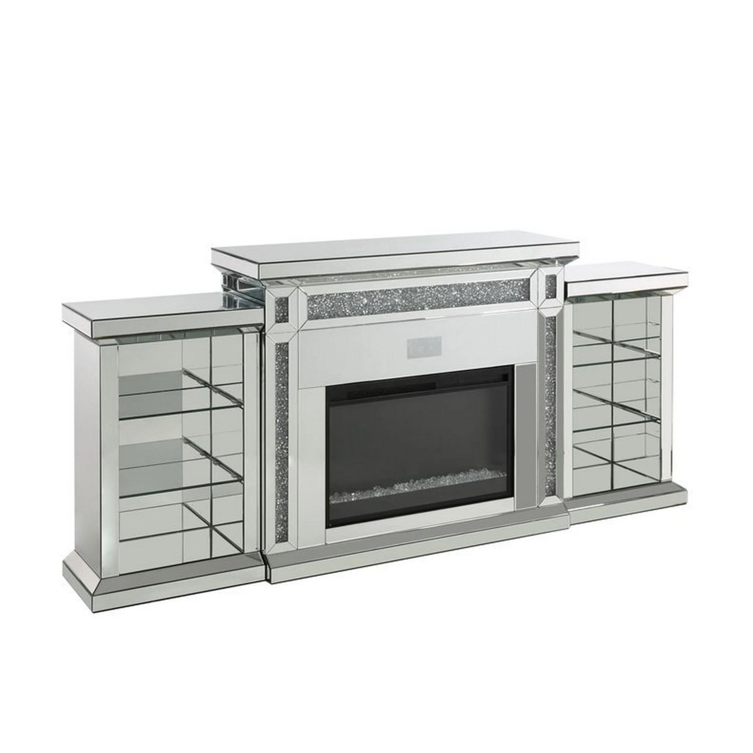 Modern Fireplace Noralie AC00518-3pcs in Mirrored 