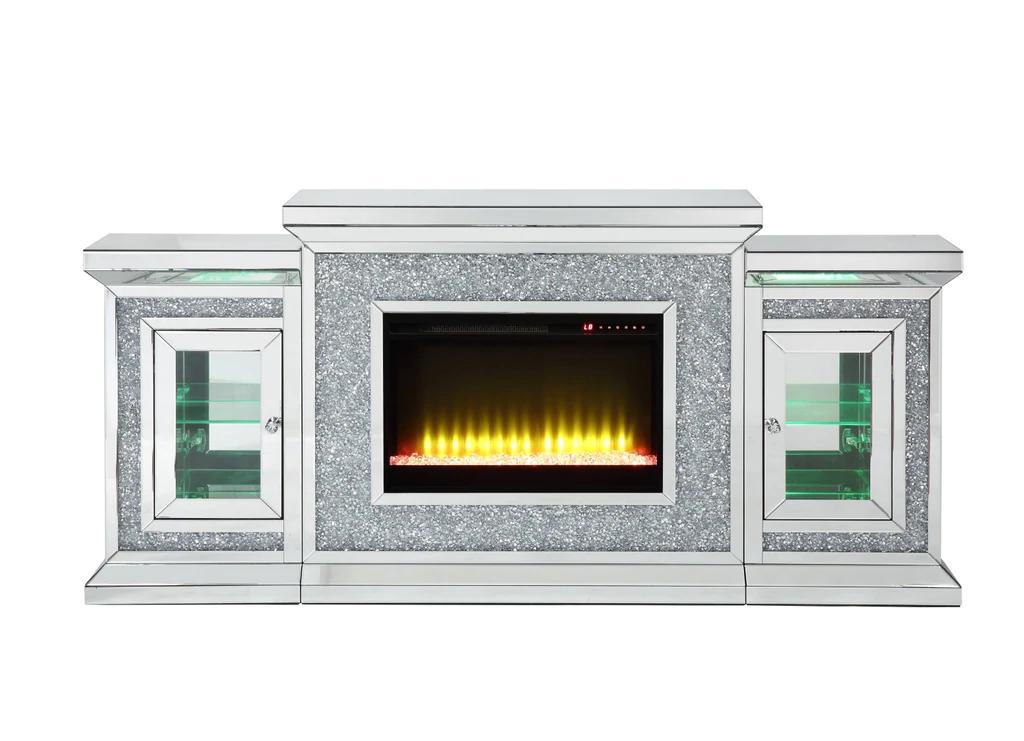 

    
Acme Furniture Noralie Fireplace Mirrored AC00522-3pcs

