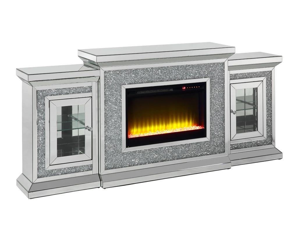 Modern Fireplace Noralie AC00522-3pcs in Mirrored 