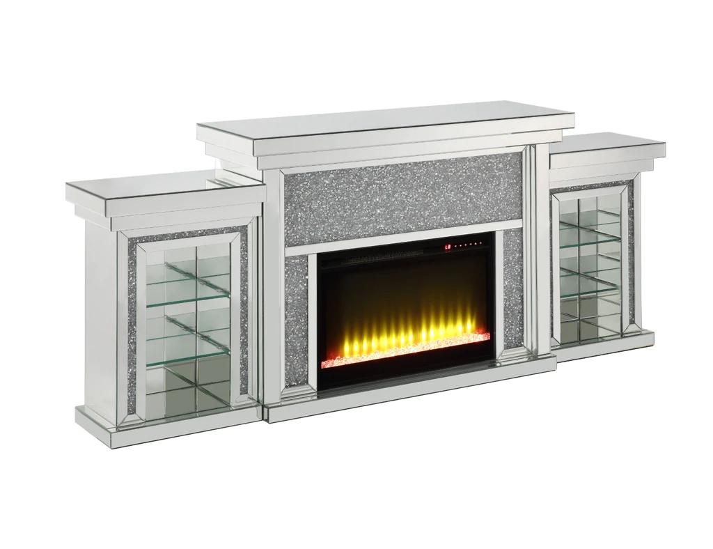 Modern Fireplace Noralie AC00524-3pcs in Mirrored 