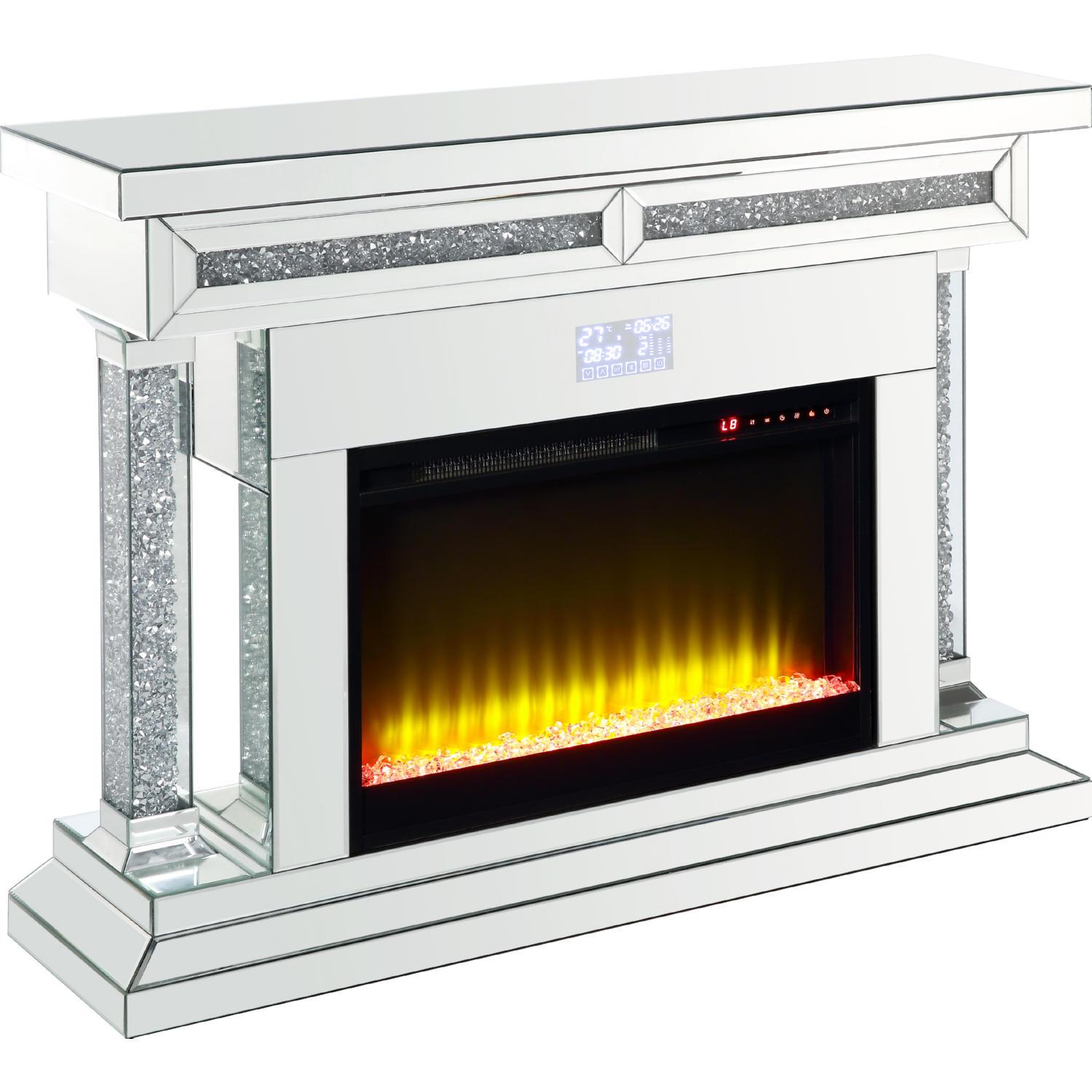 Modern Fireplace Noralie AC00510 in Mirrored 