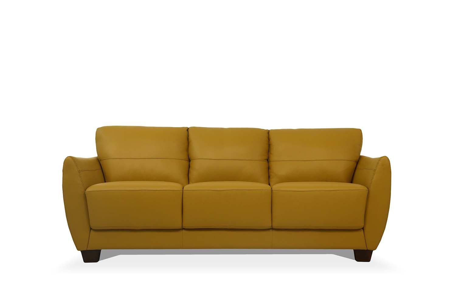 

    
Modern Mustard Leather Sofa by Acme Valeria 54945
