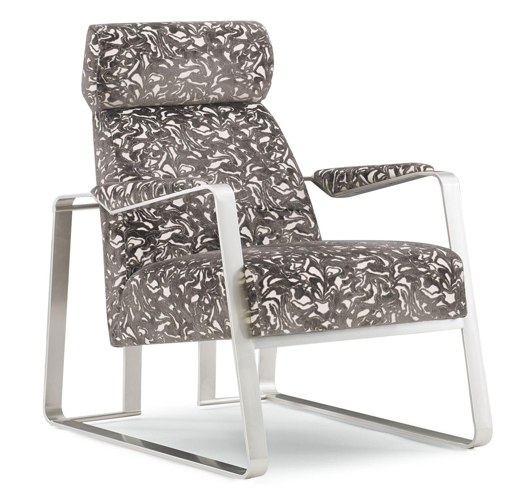 

    
Modern Nickel Finish Performance Multitoned Fabric EXPOSITION CHAIR by Caracole
