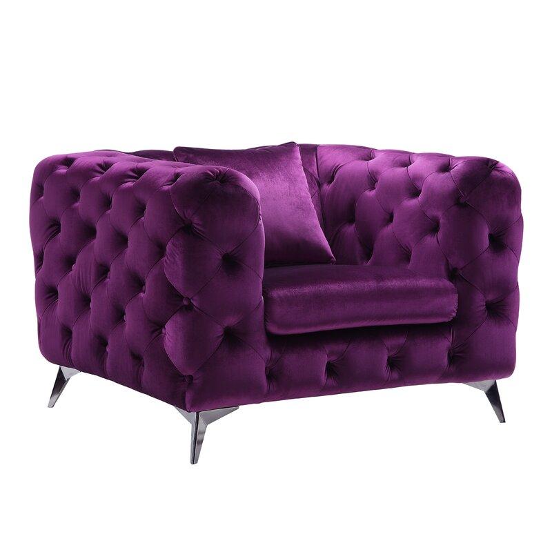 Modern Chair Atronia 54907 in Purple Fabric