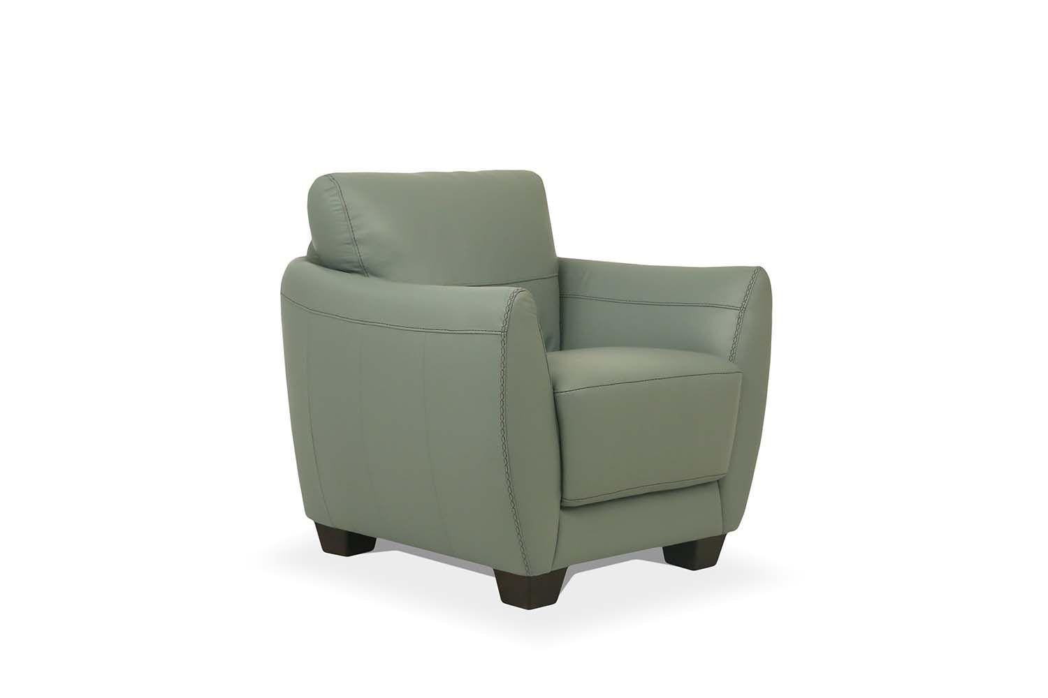 Modern, Transitional Chair Valeria 54952 in Spring green Leather