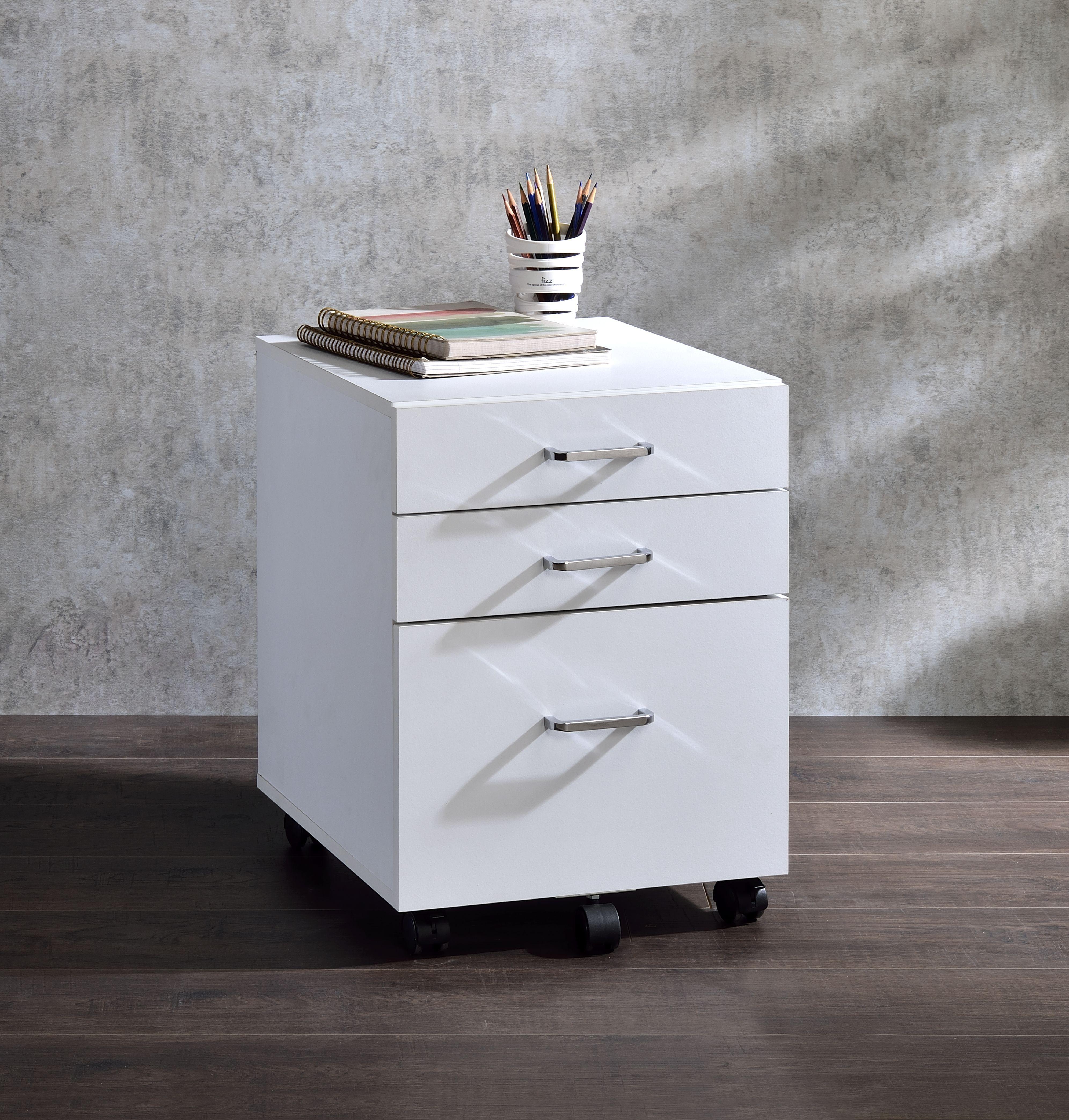 

    
Modern White & Chrome Finish Cabinet by Acme 93194 Tennos
