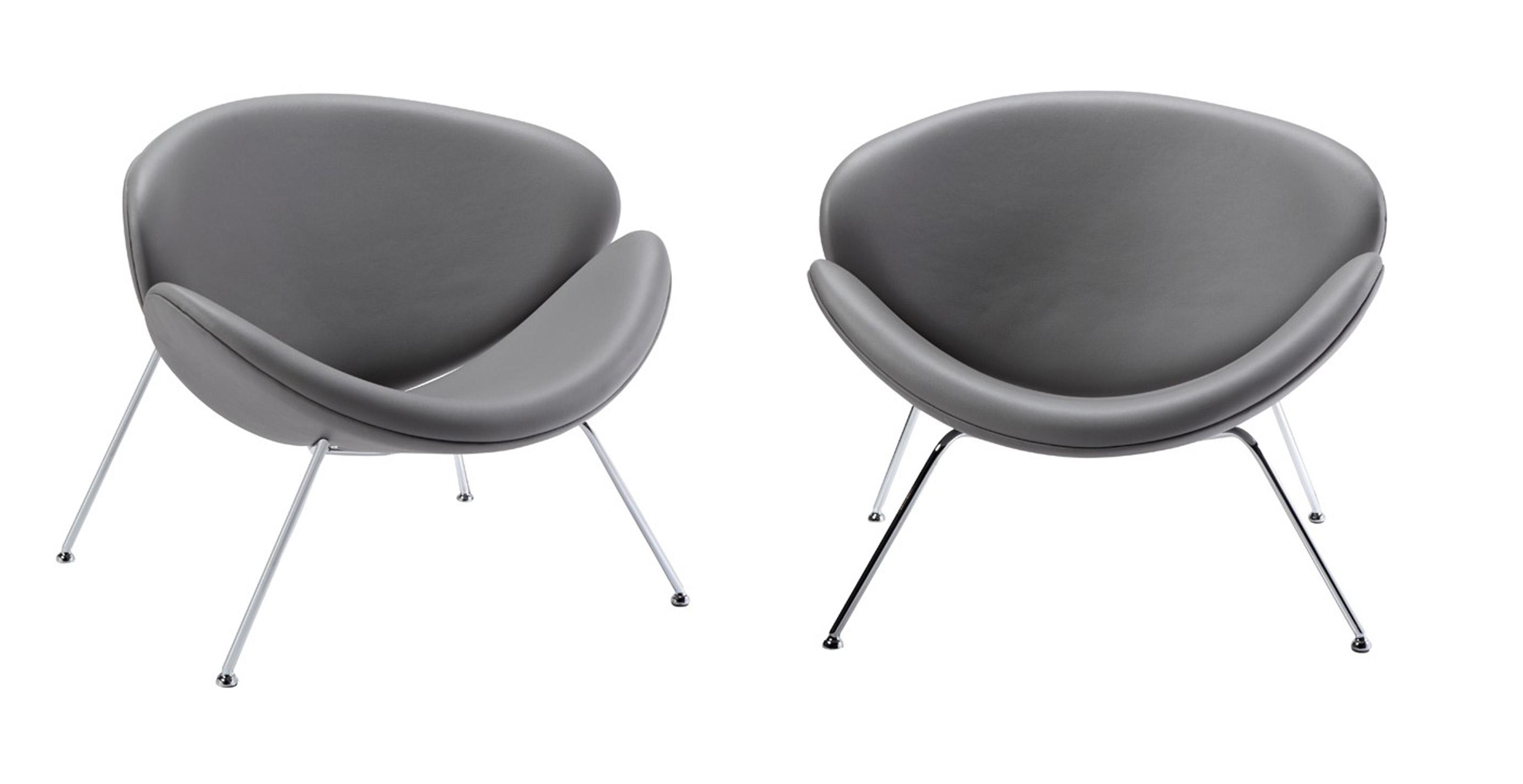 

    
Grey Leatherette Accent Chair Set 2Pcs VIG Modrest Anais Contemporary
