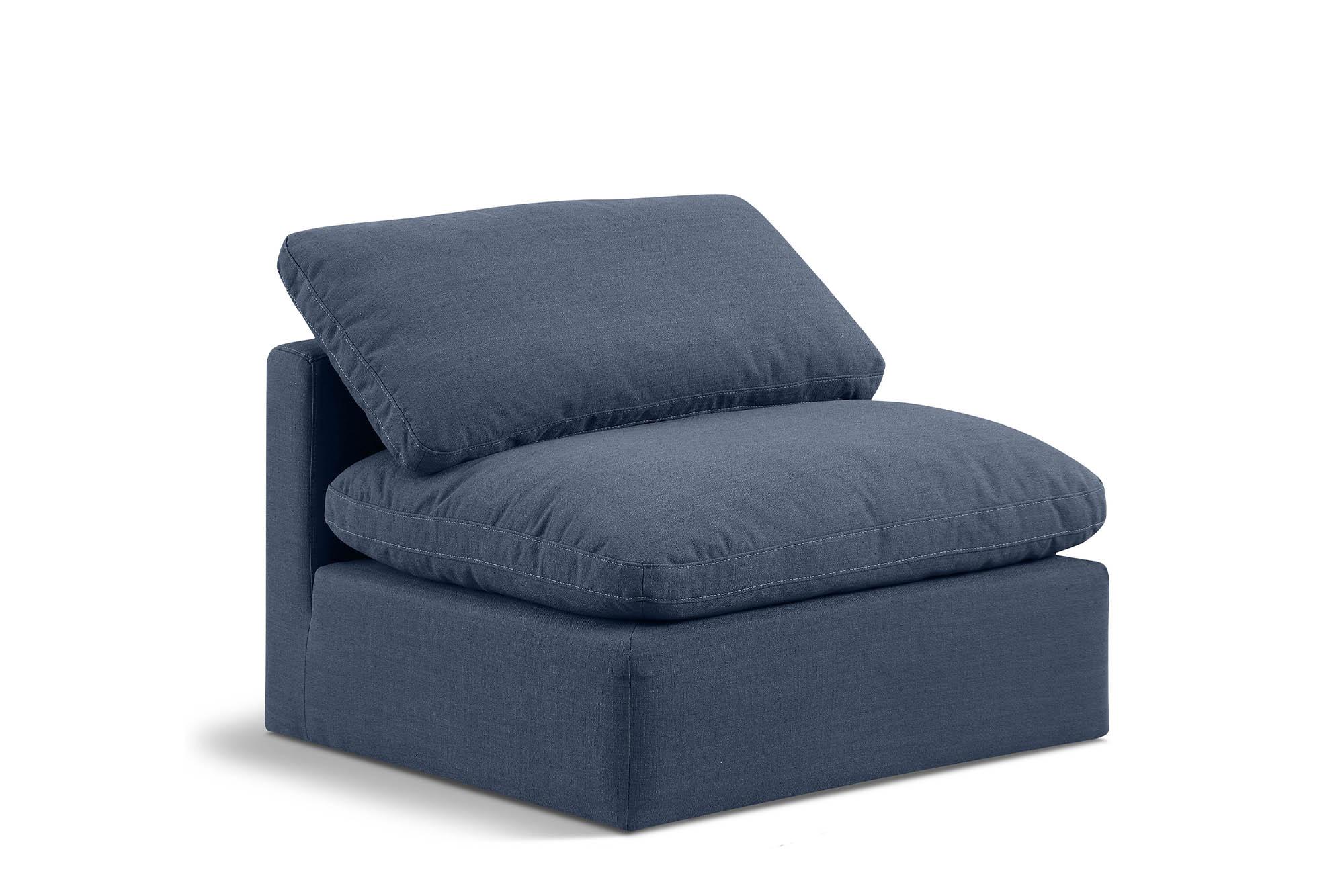 Contemporary, Modern Armless Chair INDULGE 141Navy-Armless 141Navy-Armless in Navy Linen