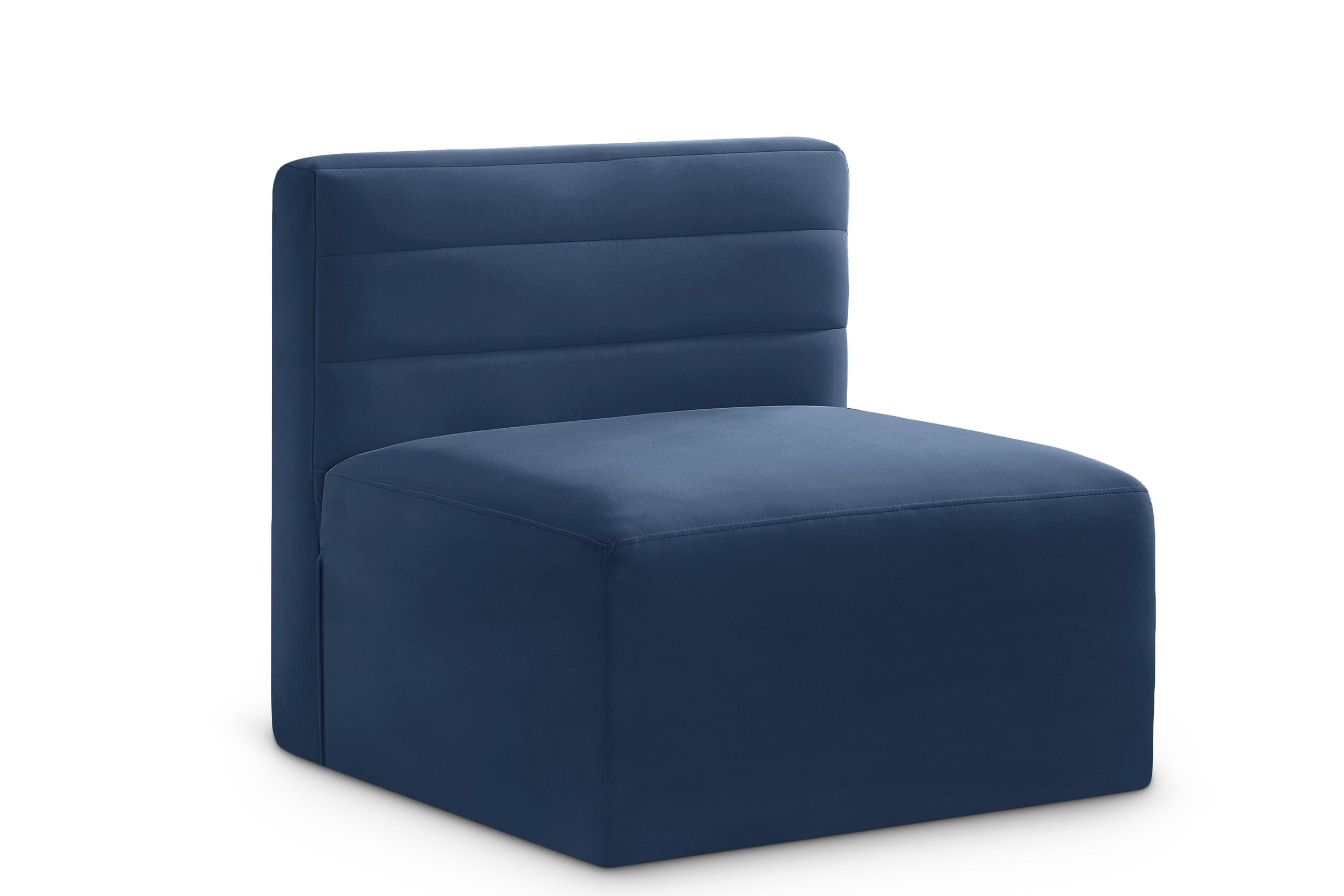 Contemporary, Modern Chair Quincy 677Navy-Armless 677Navy-Armless in Navy Velvet