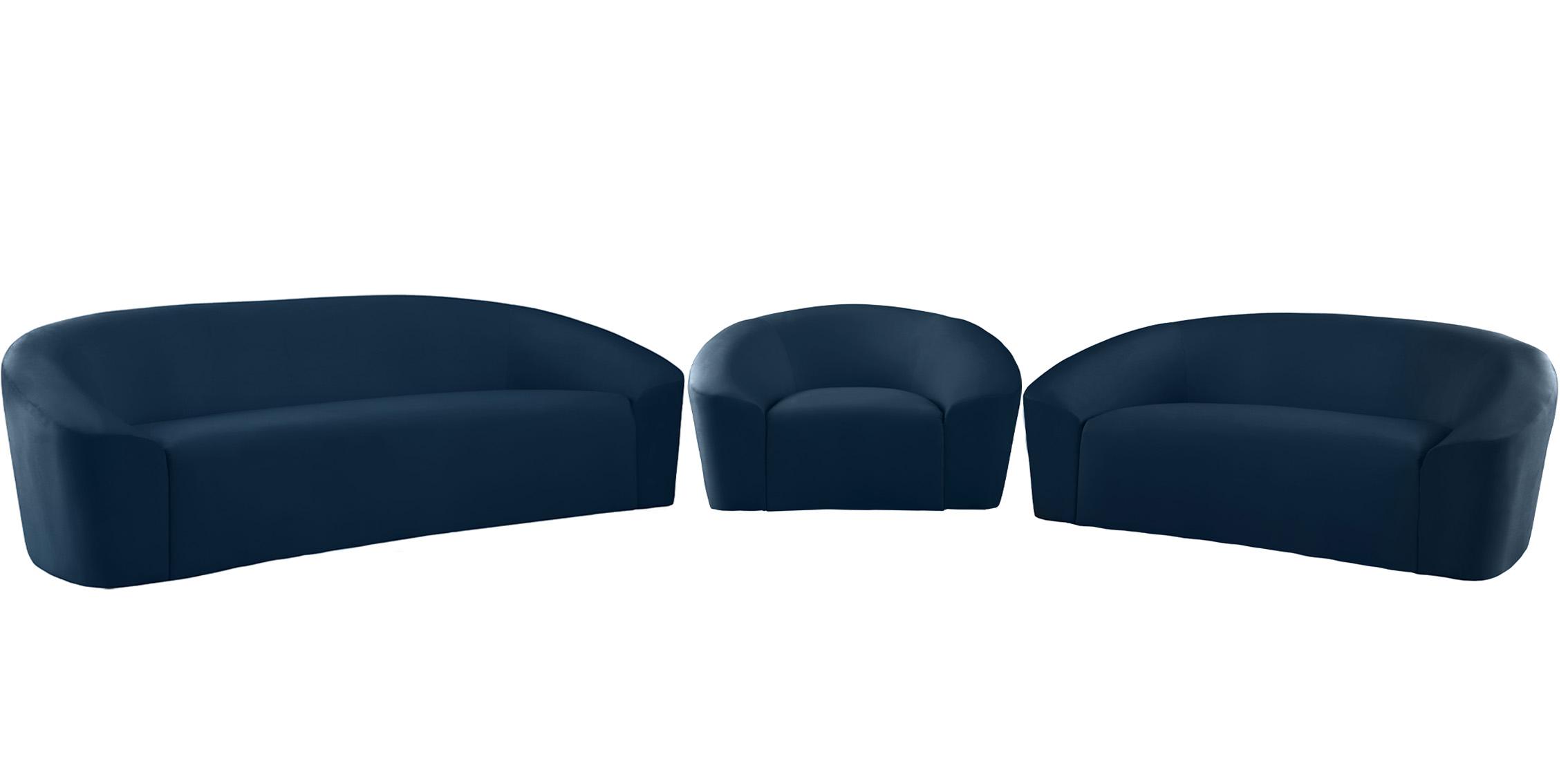 

    
 Shop  Navy Velvet Chair Set 2Pcs RILEY 610Navy-C Meridian Contemporary Modern
