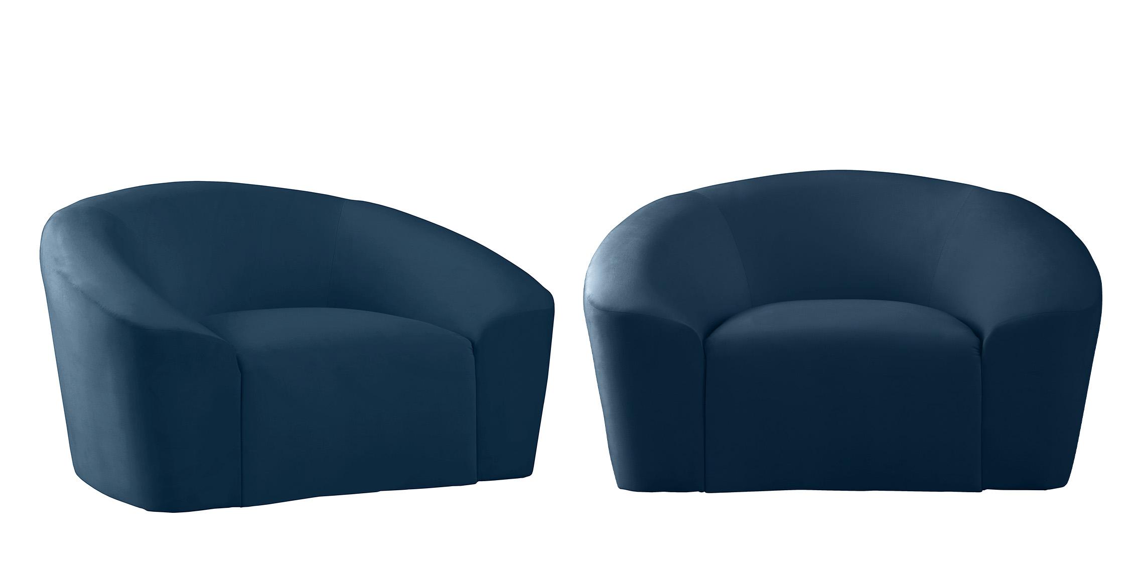

    
Navy Velvet Chair Set 2Pcs RILEY 610Navy-C Meridian Contemporary Modern
