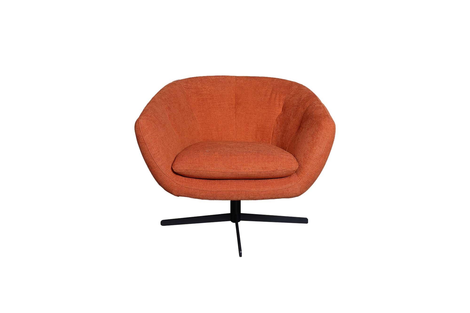 

    
Orange Fabric Swivel Chair 599 Allison Moroni Mid-Century Modern
