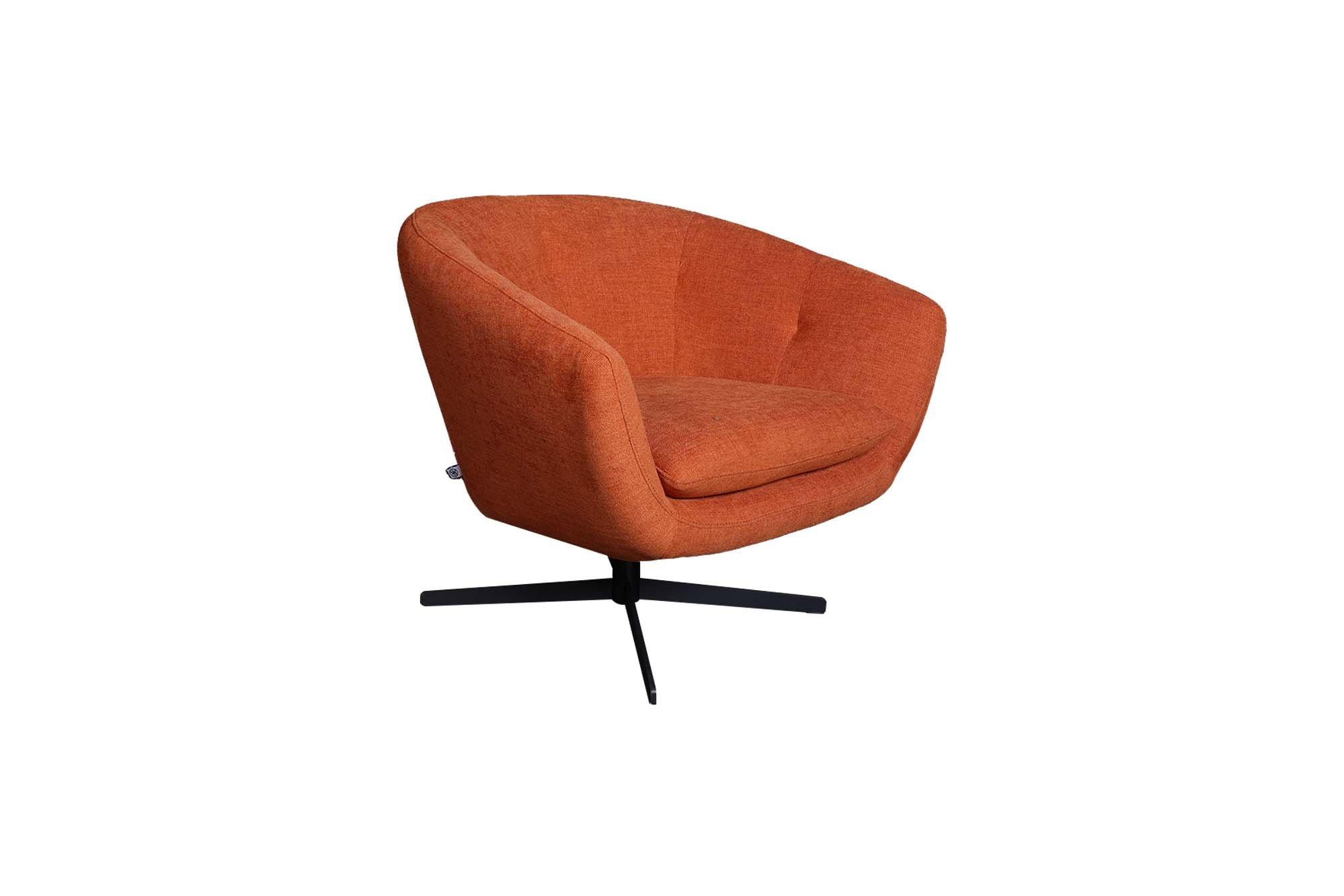 Modern Swivel Chair 599 Allison 59906MF31226A in Orange Fabric